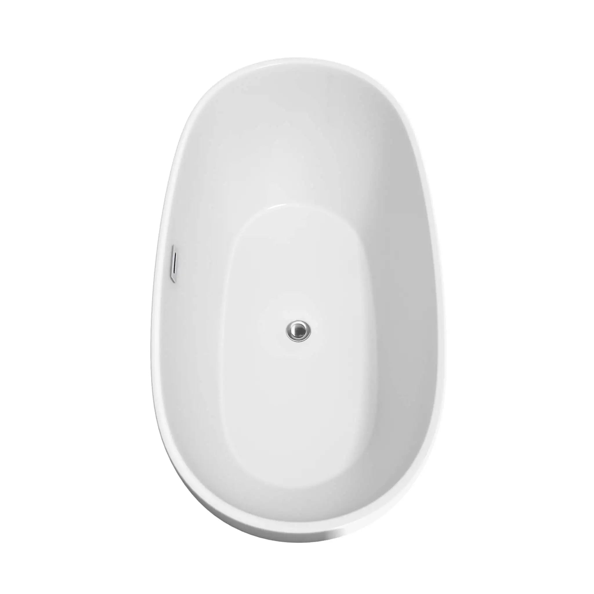 67" White Freestanding Bathtub with Polished Chrome Faucet - Juno by Wyndham (WCBTK156167PCATPBK) image 3