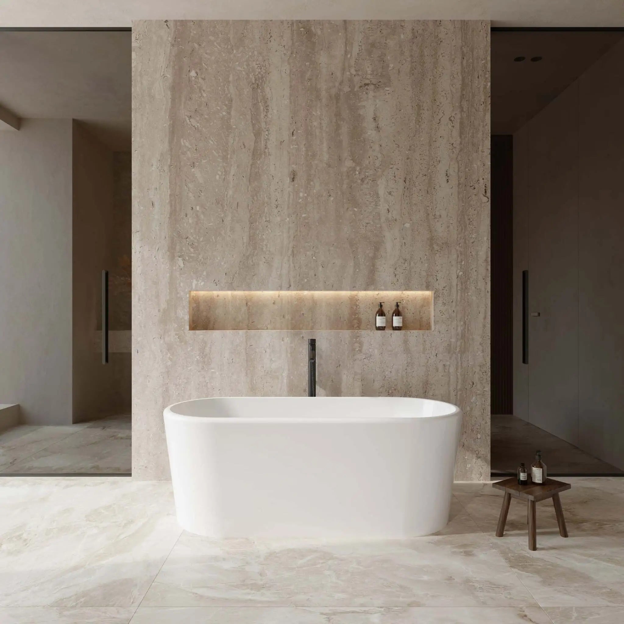 67" White Freestanding Bathtub with Polished Chrome Faucet - Ursula by Wyndham (WCBTK151167PCATPBK) image 1