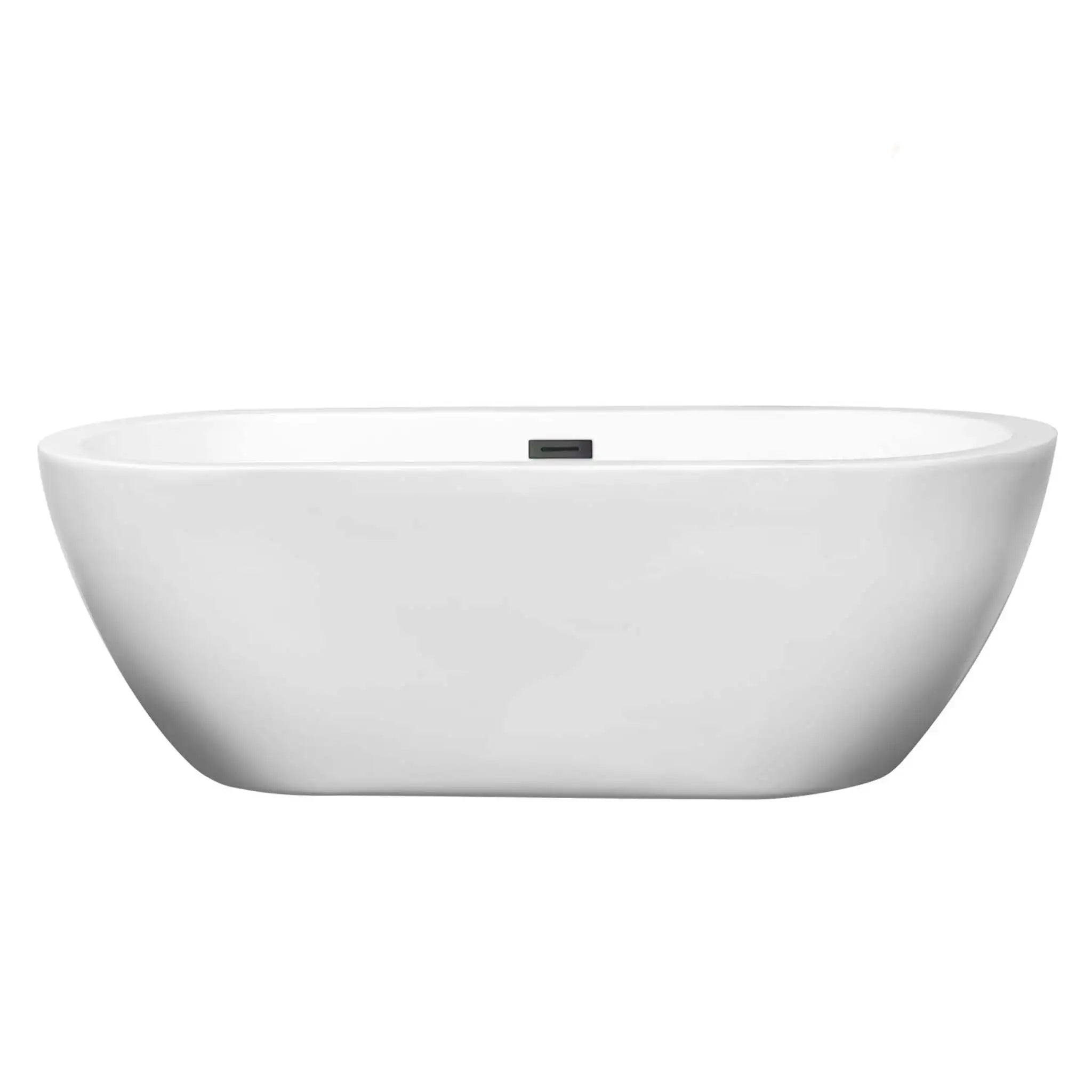 68" White Freestanding Bathtub, Matte Black Trim - Soho by Wyndham (WCOBT100268MBTRIM) image 2