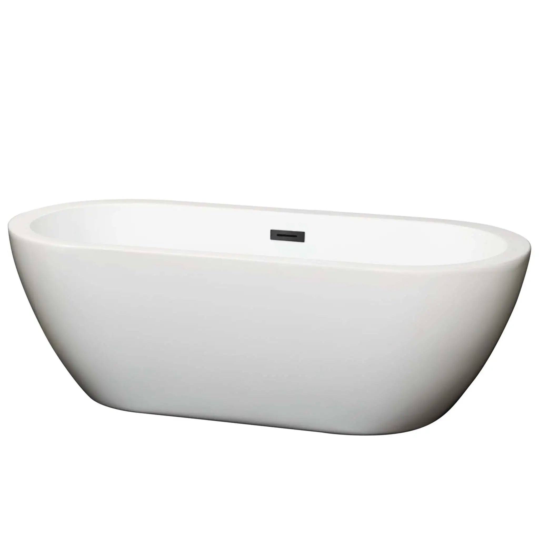 68" White Freestanding Bathtub, Matte Black Trim - Soho by Wyndham (WCOBT100268MBTRIM) image