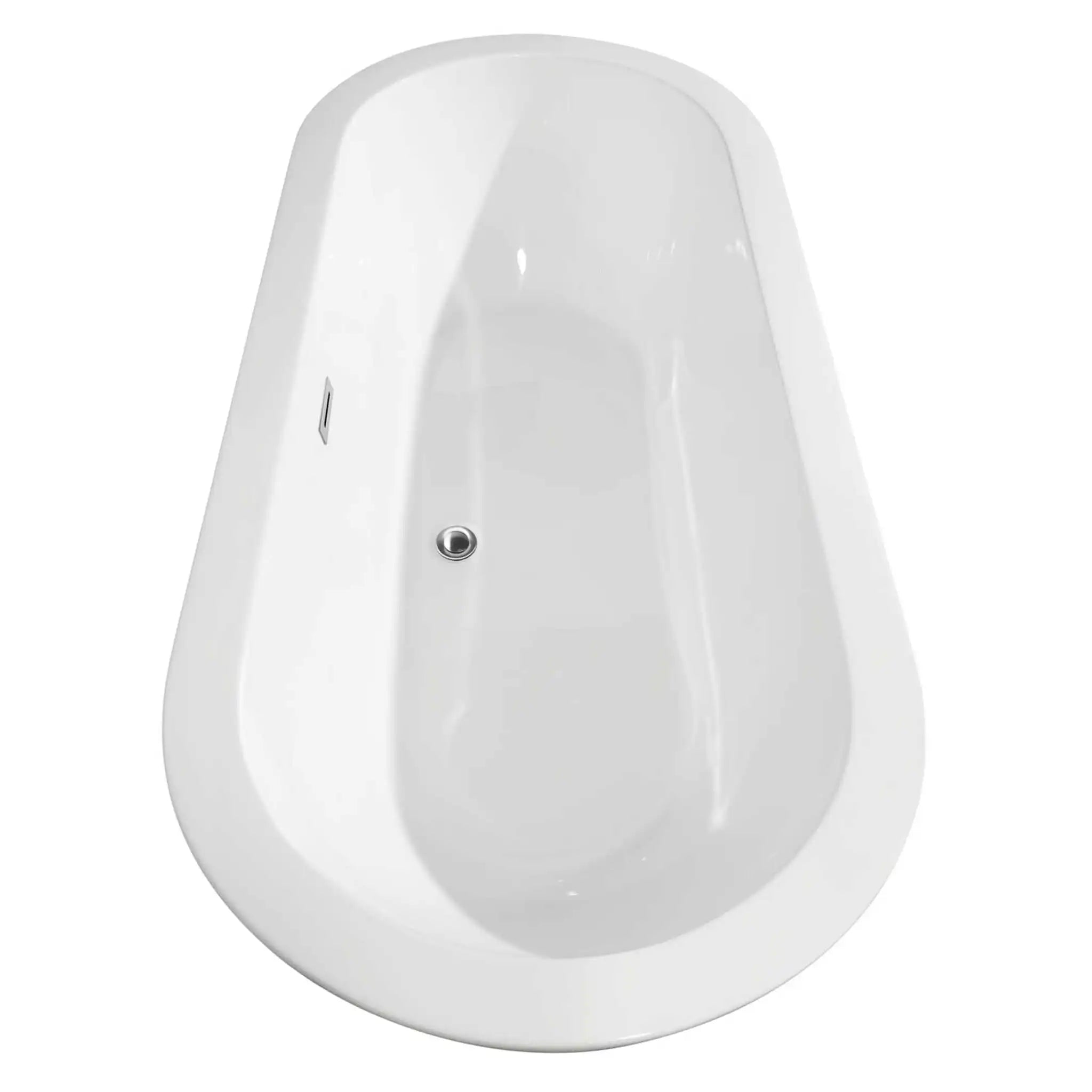 68" White Freestanding Bathtub with Brushed Gold Faucet - Soho by Wyndham (WCOBT100268PCATPGD) image 3