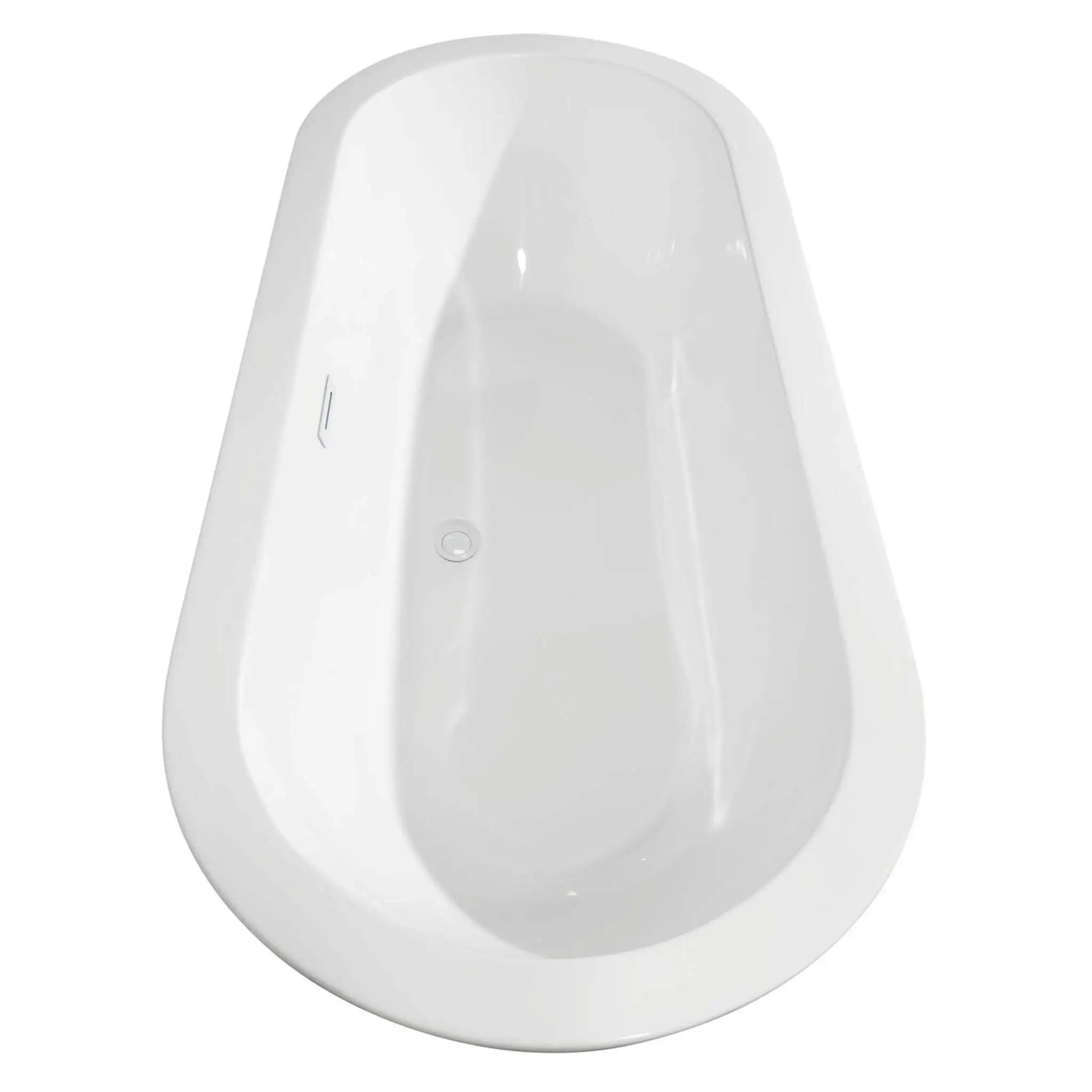 68" White Freestanding Bathtub with Brushed Gold Faucet - Soho by Wyndham (WCOBT100268SWATPGD) image 3