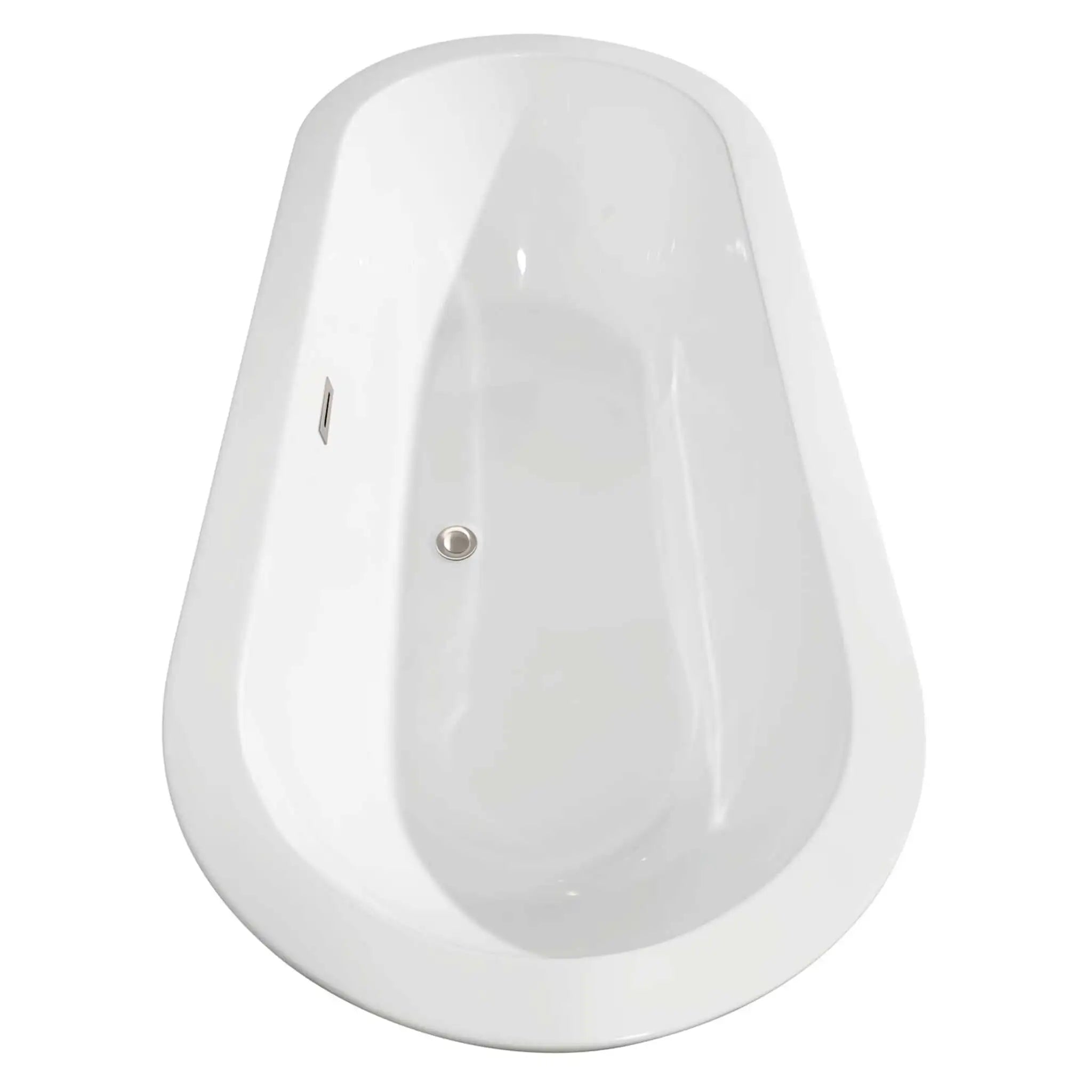 68" White Freestanding Bathtub with Brushed Nickel Faucet - Soho by Wyndham (WCOBT100268ATP11BN) image 4