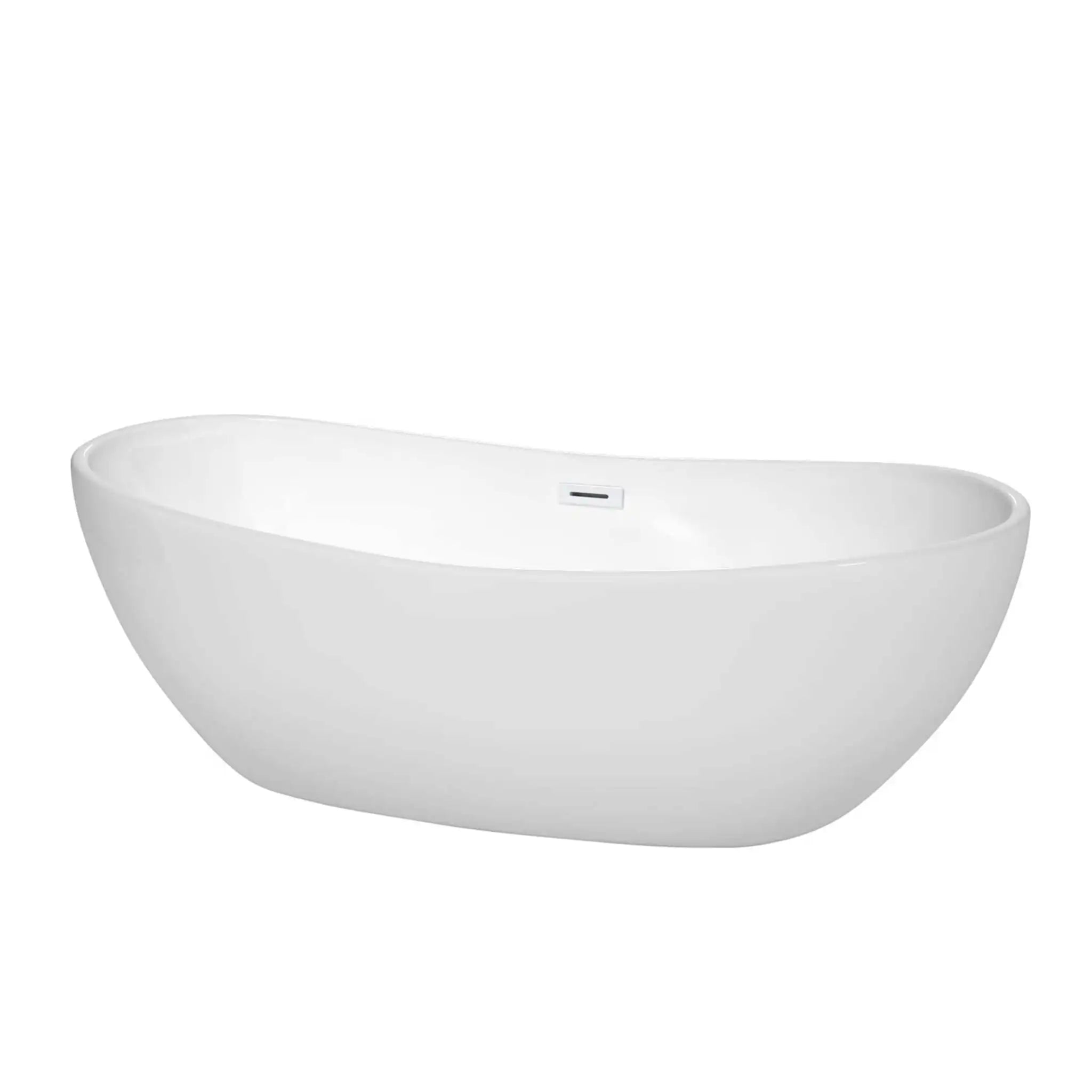 70" White Freestanding Bathtub - Rebecca by Wyndham (WCOBT101470SWTRIM) image
