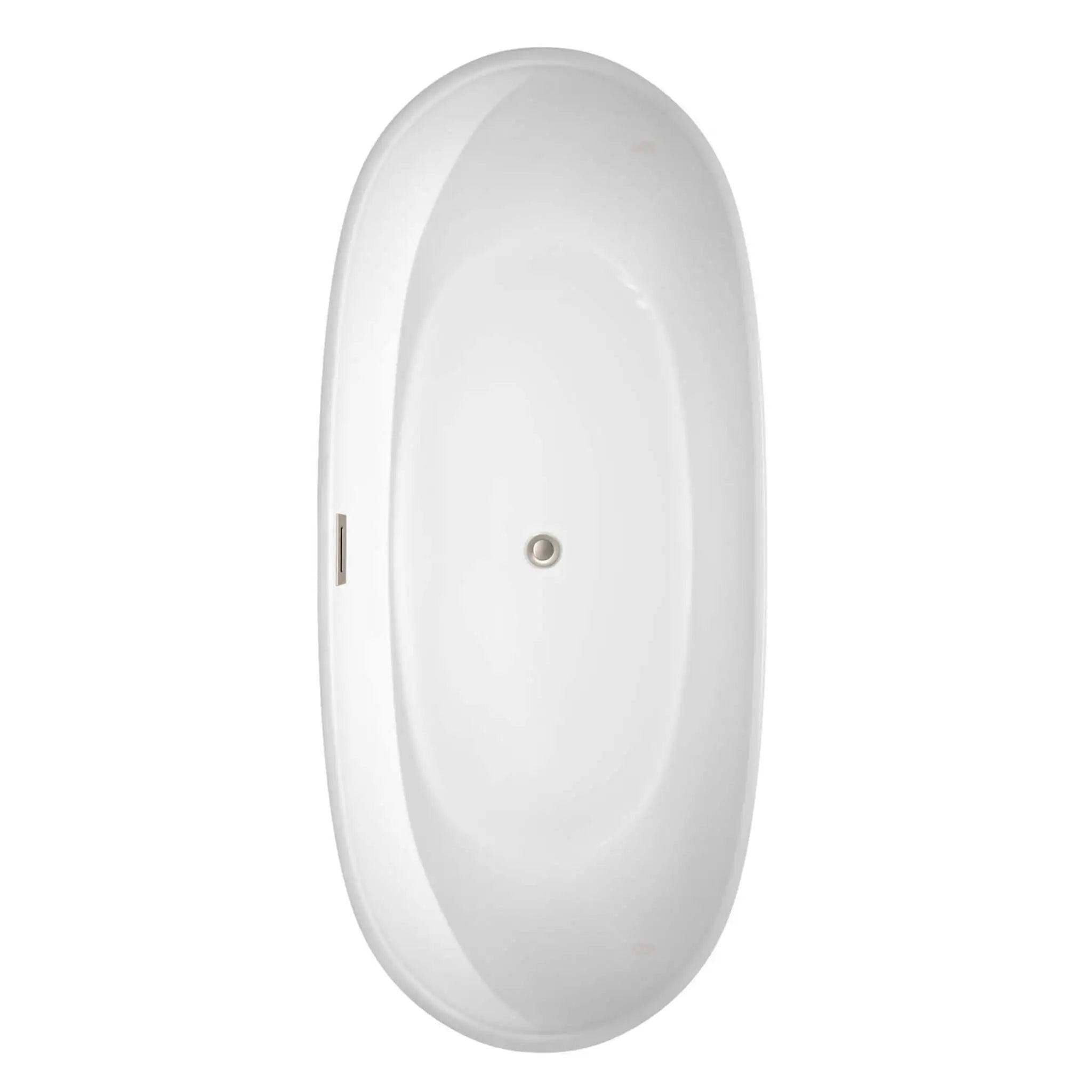 70" White Freestanding Bathtub with Brushed Nickel Faucet - Rebecca by Wyndham (WCOBT101470ATP11BN) image 3