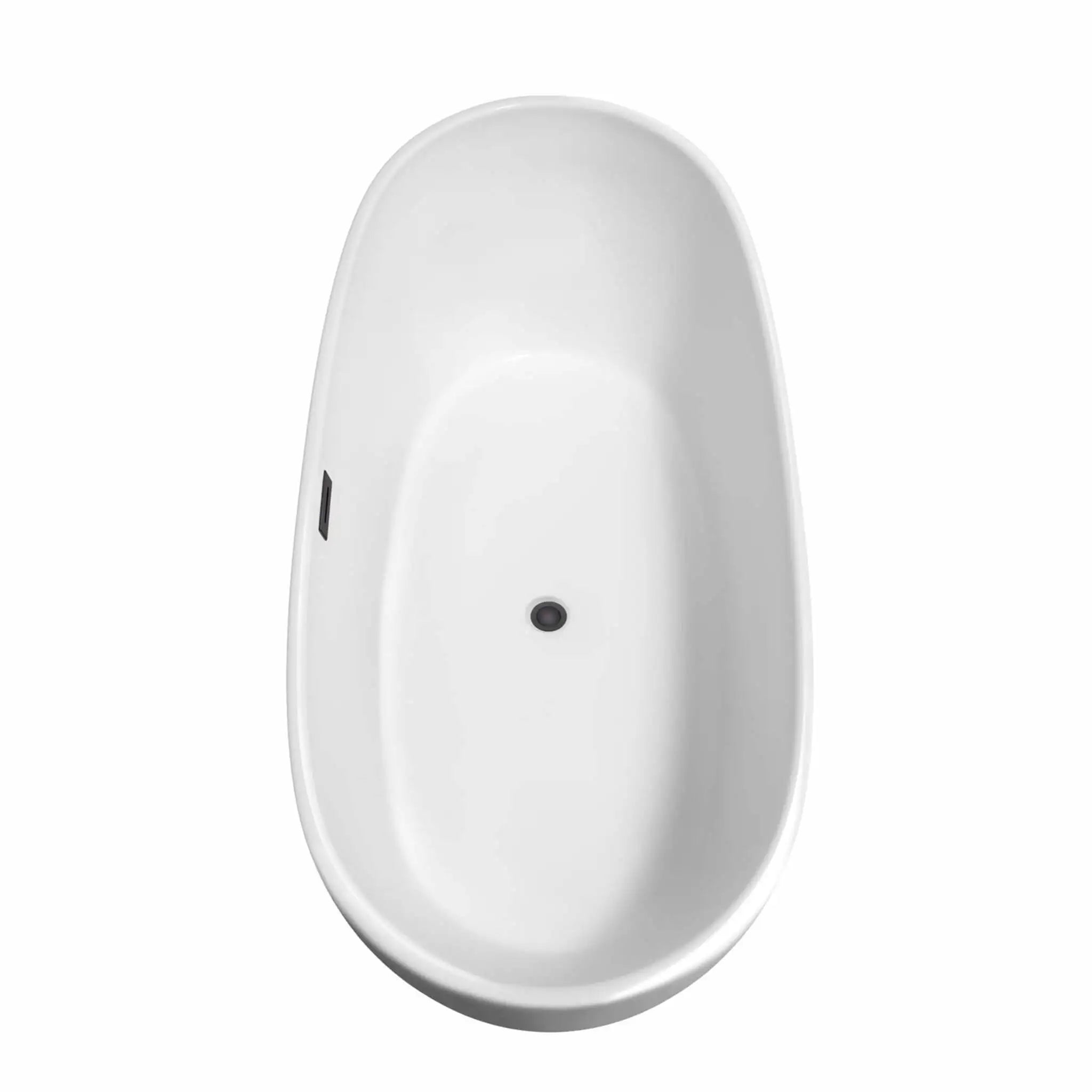 70" White Freestanding Bathtub with Matte Black Faucet - Rebecca by Wyndham (WCOBT101470MBATPBK) image 3