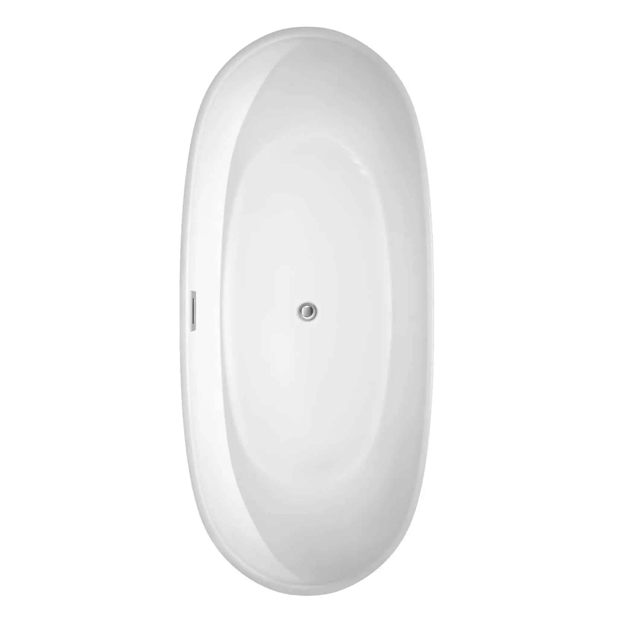 70" White Freestanding Bathtub with Polished Chrome Faucet - Rebecca by Wyndham (WCOBT101470ATP11PC) image 3