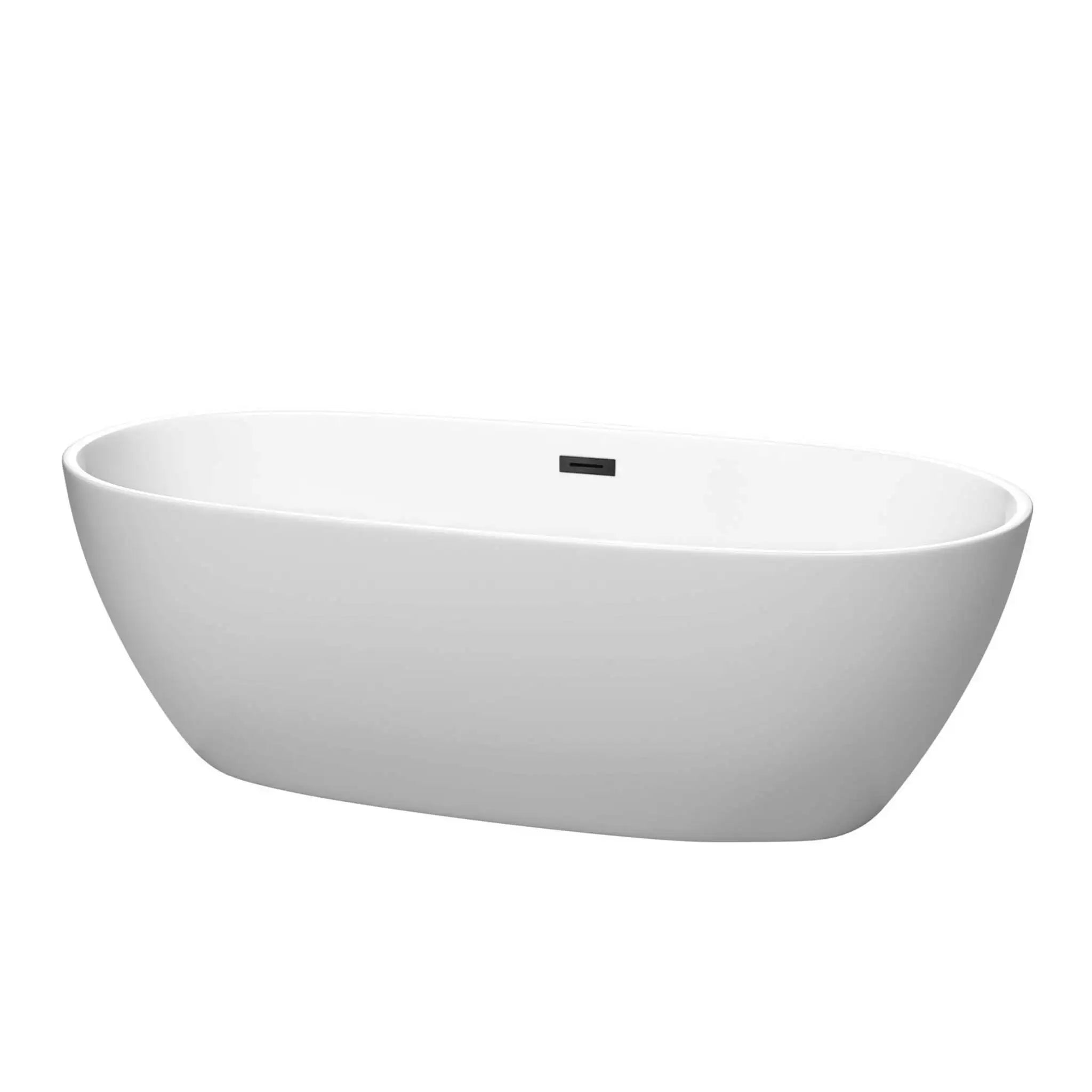 71" Matte White Freestanding Bathtub, Matte Black Trim - Juno by Wyndham (WCBTE306171MWMBTRIM) image
