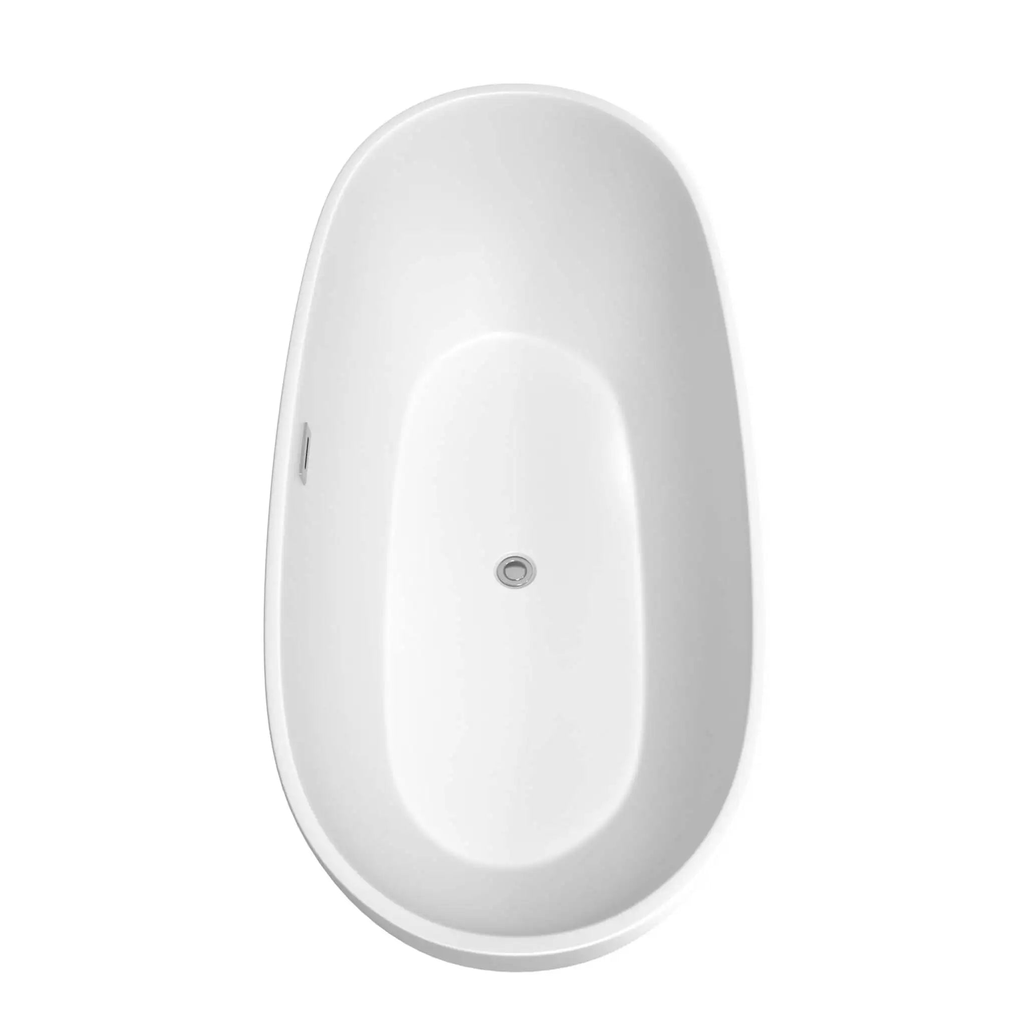 71" Matte White Freestanding Bathtub with Polished Chrome - Juno by Wyndham (WCBTE306171MWPCATPBK) image 3