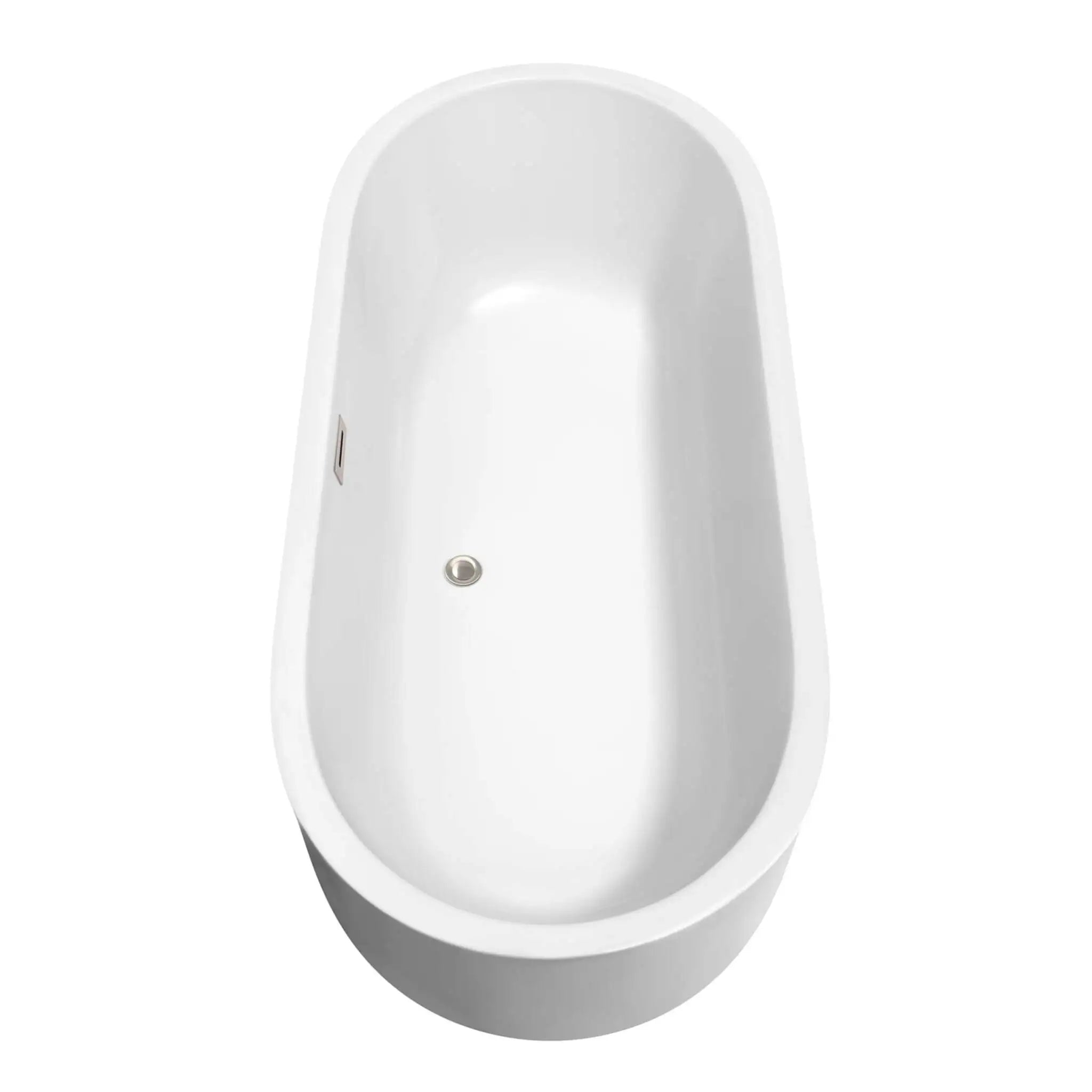 71" White Freestanding Bathtub, Brushed Nickel Trim - Juliette by Wyndham (WCOBT101371BNTRIM) image 4
