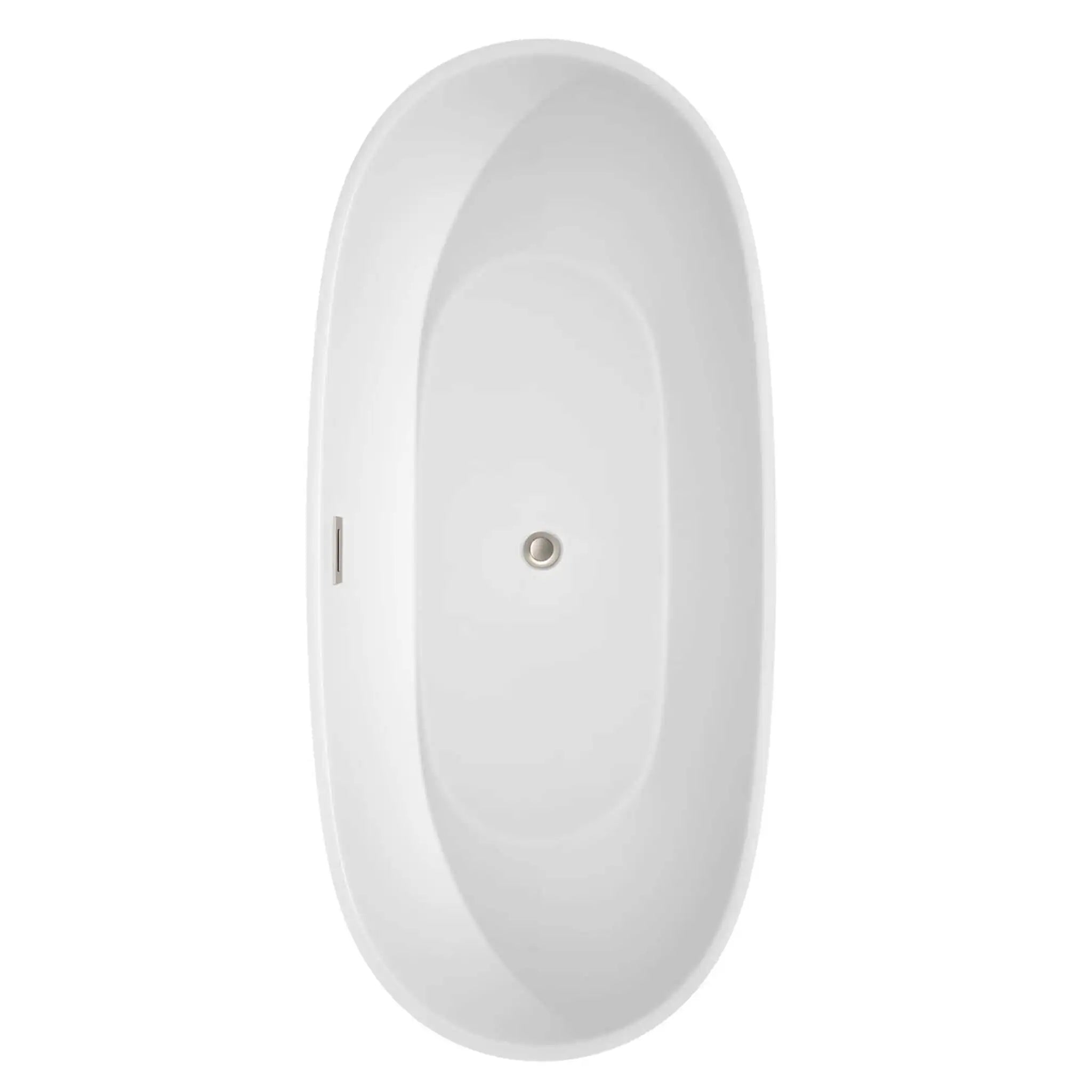 71" White Freestanding Bathtub, Brushed Nickel Trim - Juno by Wyndham (WCBTK156171BNTRIM) image 3