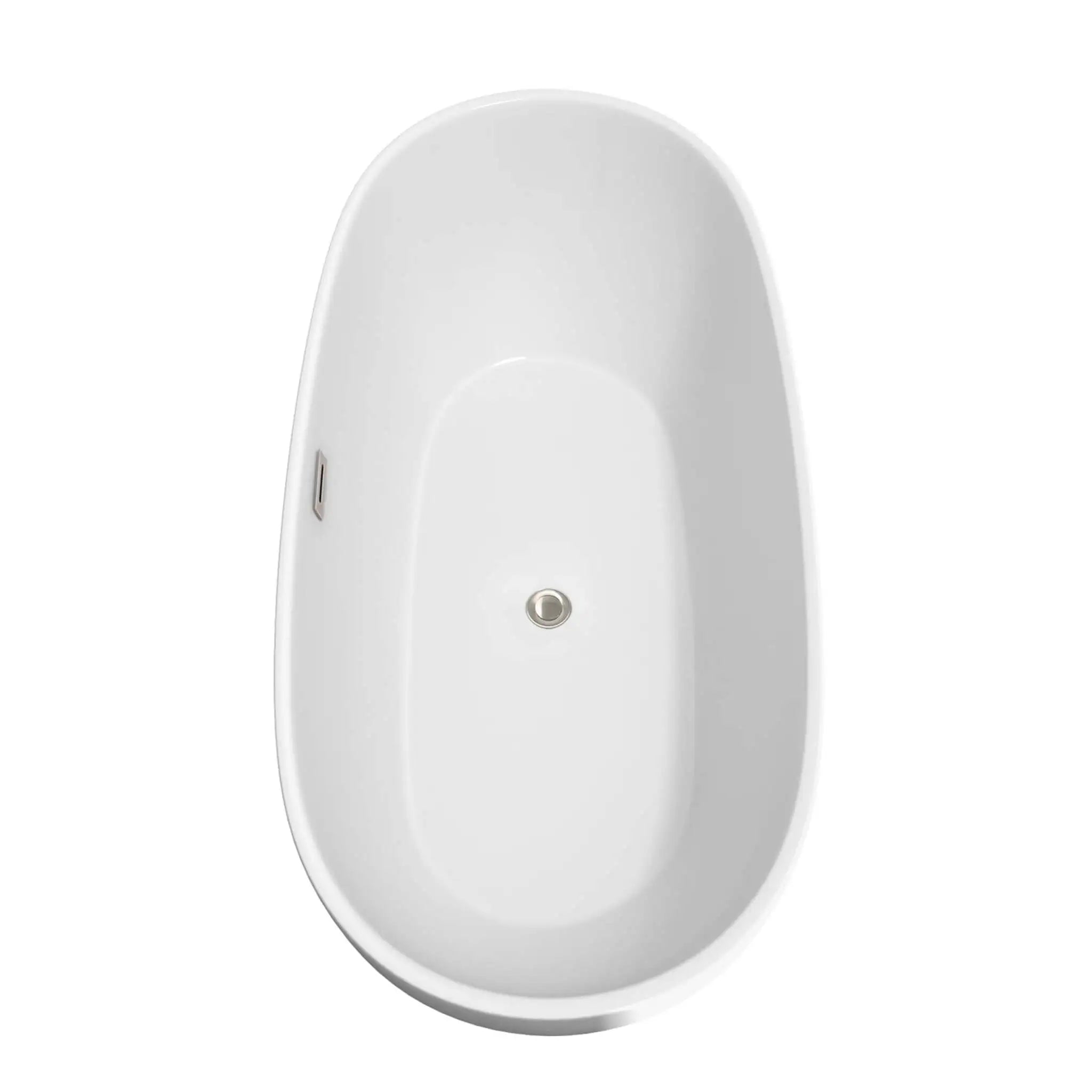 71" White Freestanding Bathtub, Brushed Nickel Trim - Juno by Wyndham (WCBTK156171BNTRIM) image 4