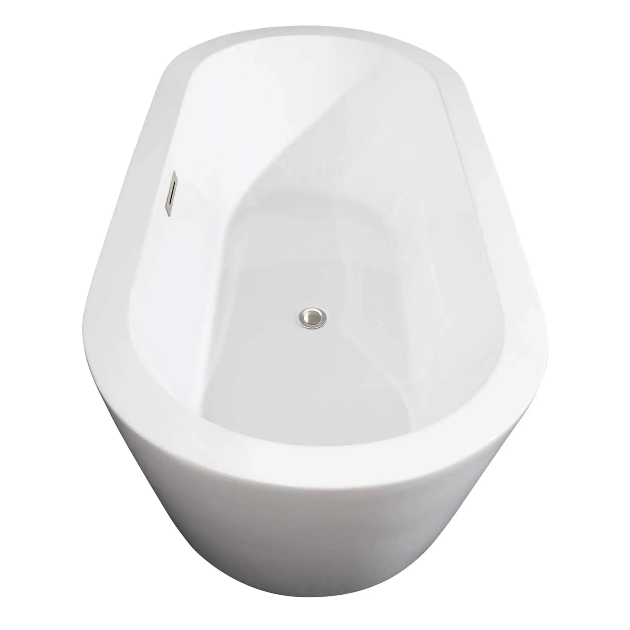 71" White Freestanding Bathtub, Brushed Nickel Trim - Mermaid by Wyndham (WCOBT100371BNTRIM) image 3