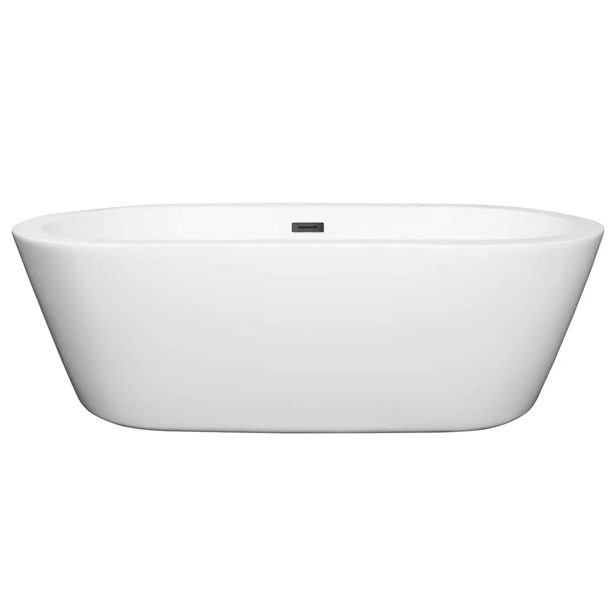 71" White Freestanding Bathtub, Matte Black Trim - Mermaid by Wyndham (WCOBT100371MBTRIM) image 2