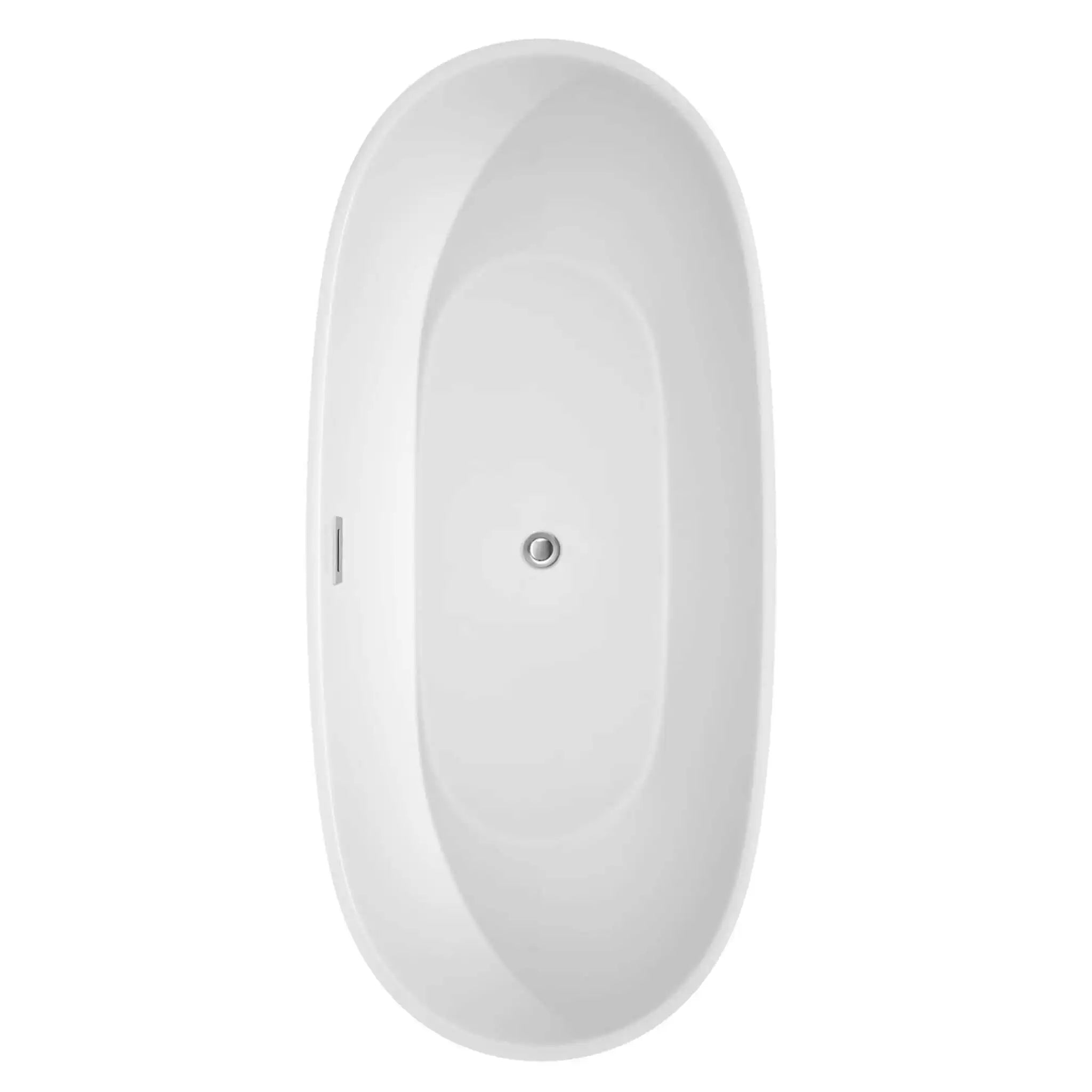 71" White Freestanding Bathtub with Brushed Gold Faucet - Juno by Wyndham (WCBTK156171PCATPGD) image 4