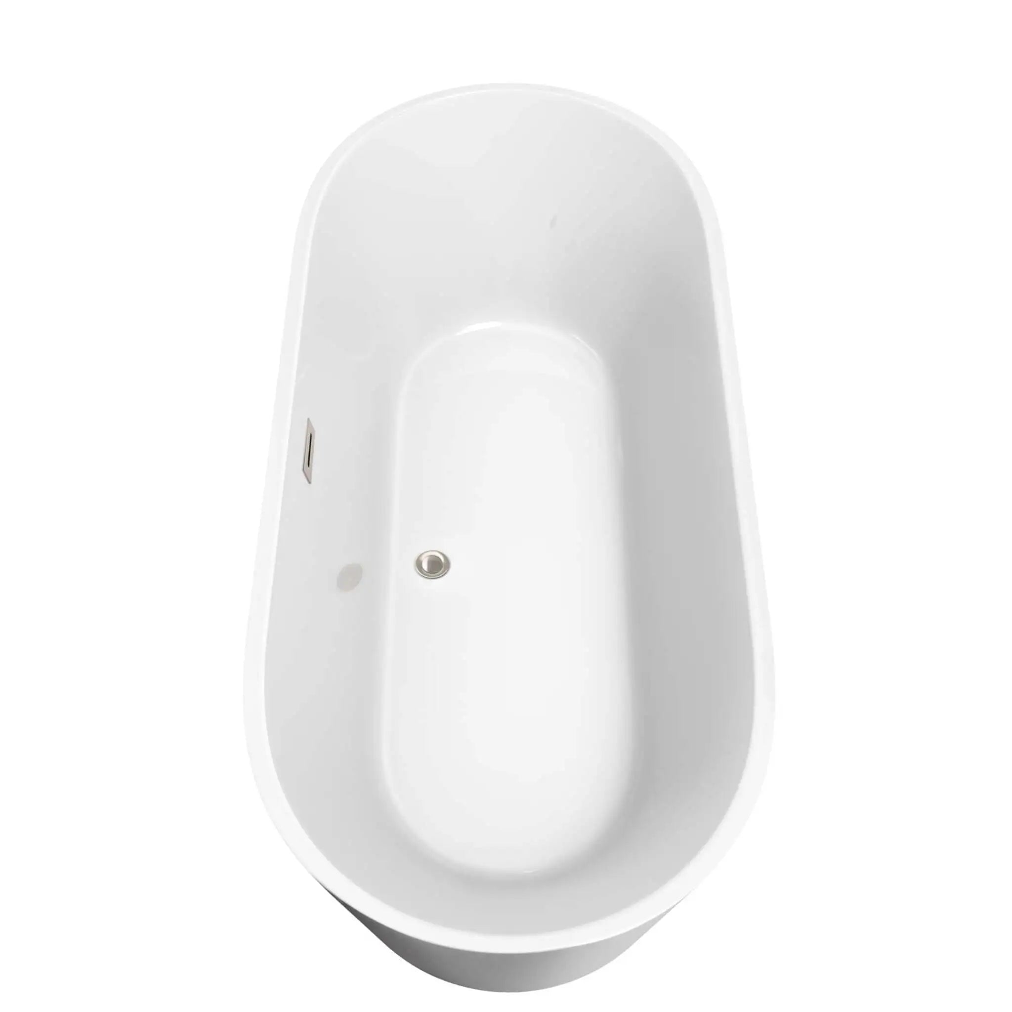71" White Freestanding Bathtub with Brushed Nickel Faucet - Carissa by Wyndham (WCOBT101271ATP11BN) image 3