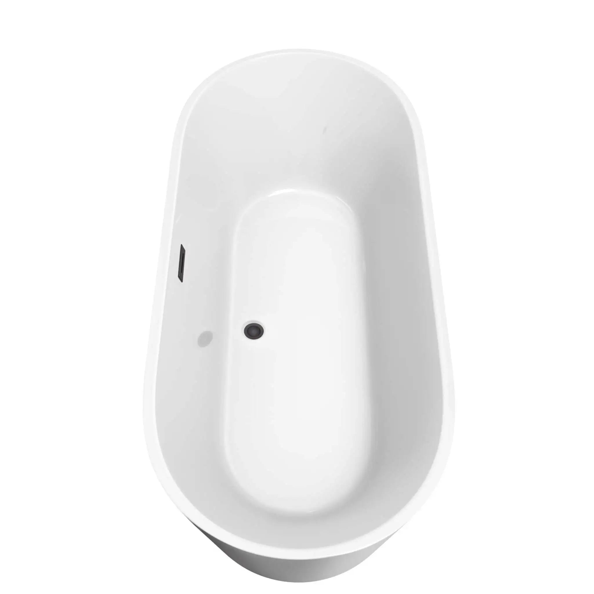 71" White Freestanding Bathtub with Matte Black Faucet - Carissa by Wyndham (WCOBT101271MBATPBK) image 3