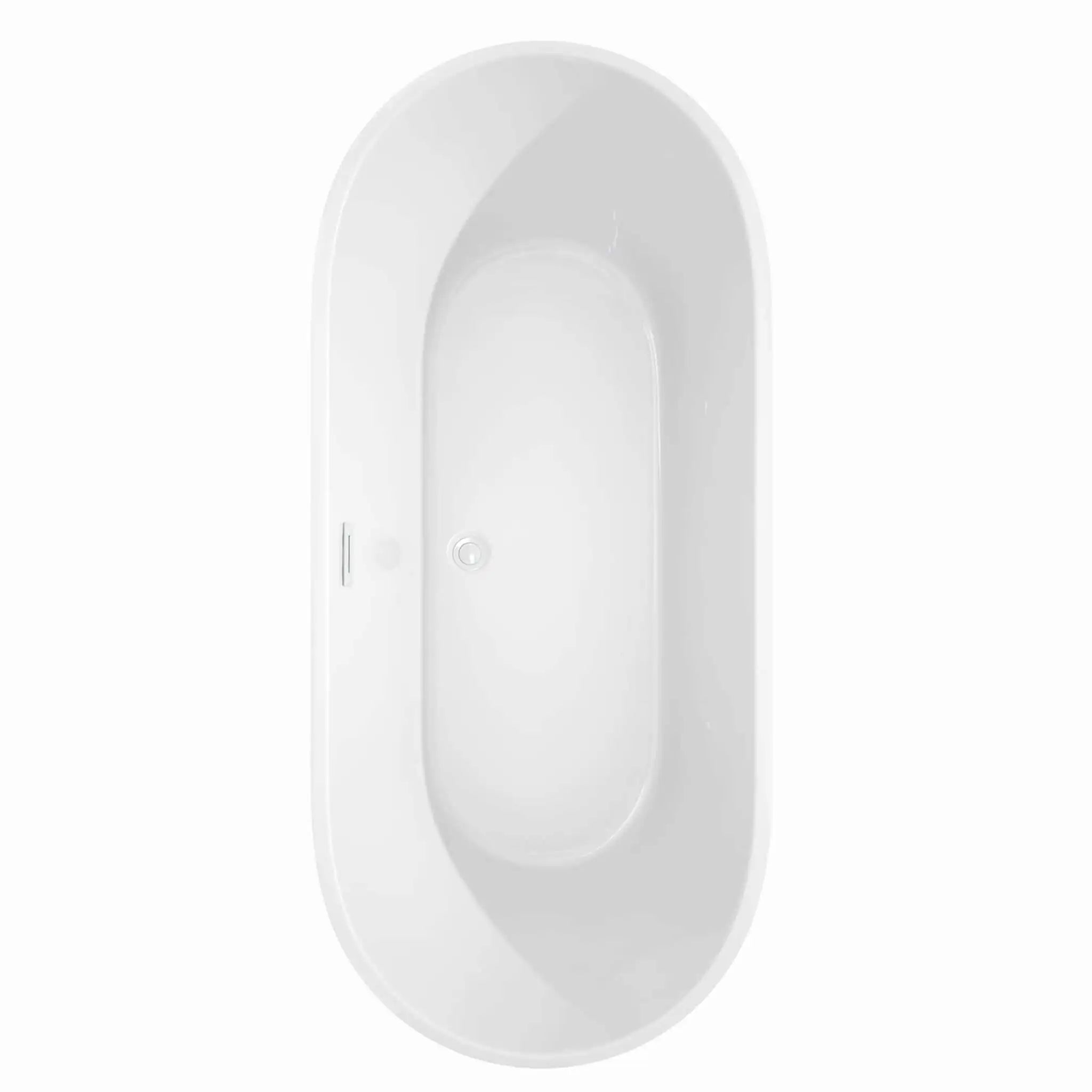 71" White Freestanding Bathtub with Matte Black Faucet - Carissa by Wyndham (WCOBT101271SWATPBK) image 4