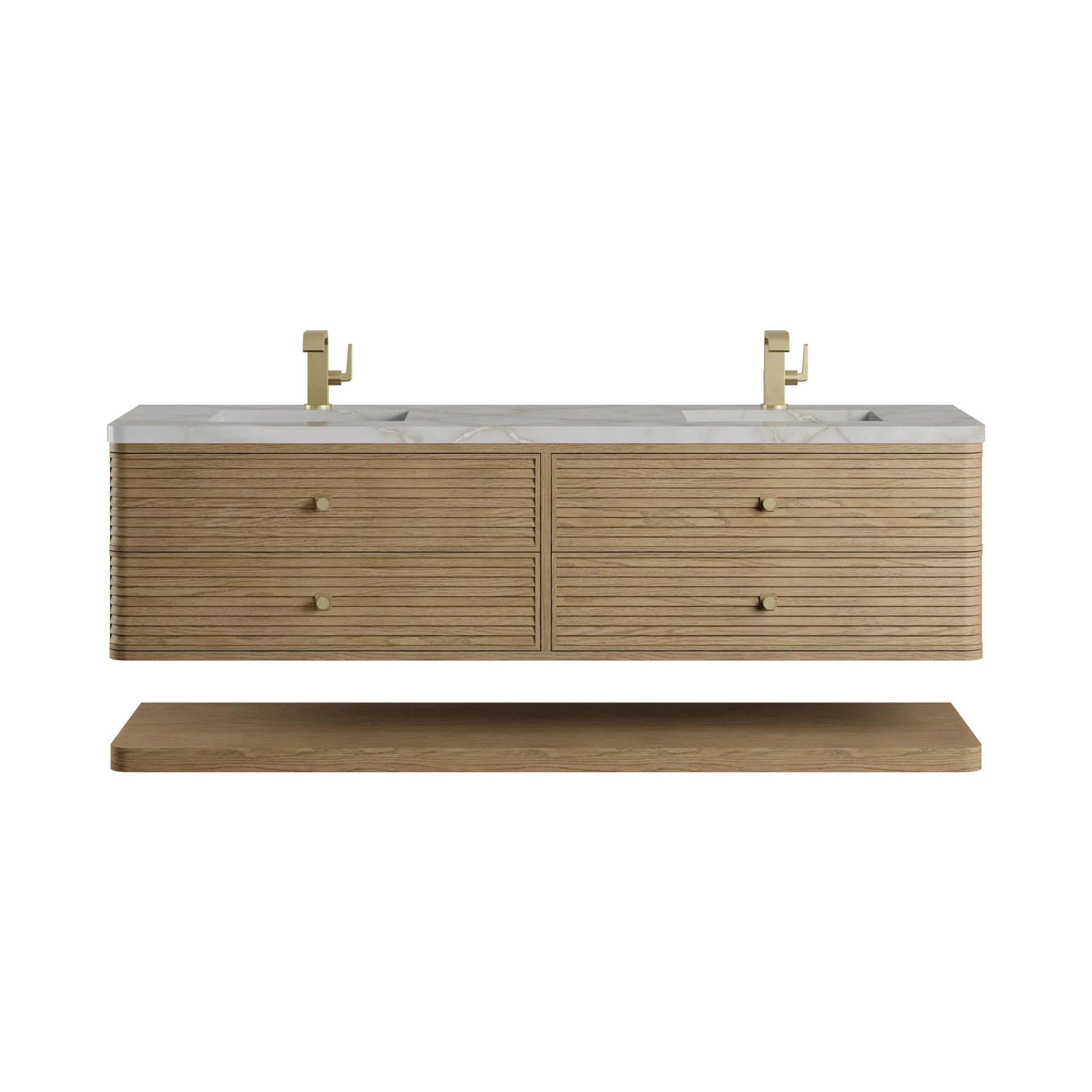 72" Allamari Double Vanity in Dune Mist by James Martin Vanities-Victorian Silver Silestone
