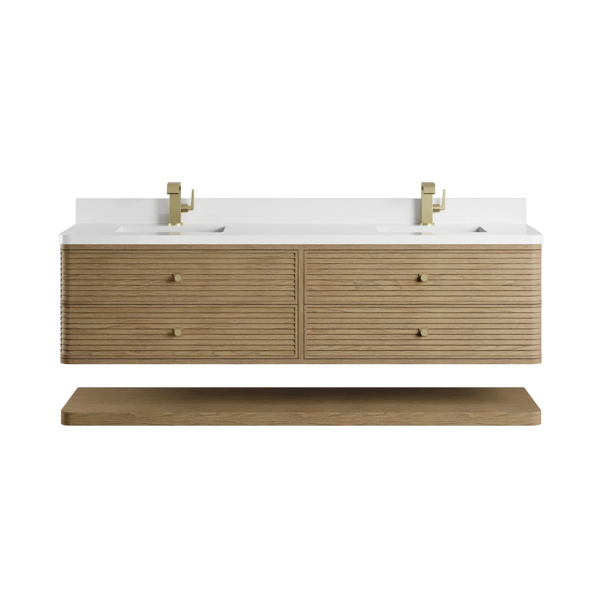 72" Allamari Double Vanity in Dune Mist by James Martin Vanities-White Zeus Silestone 1
