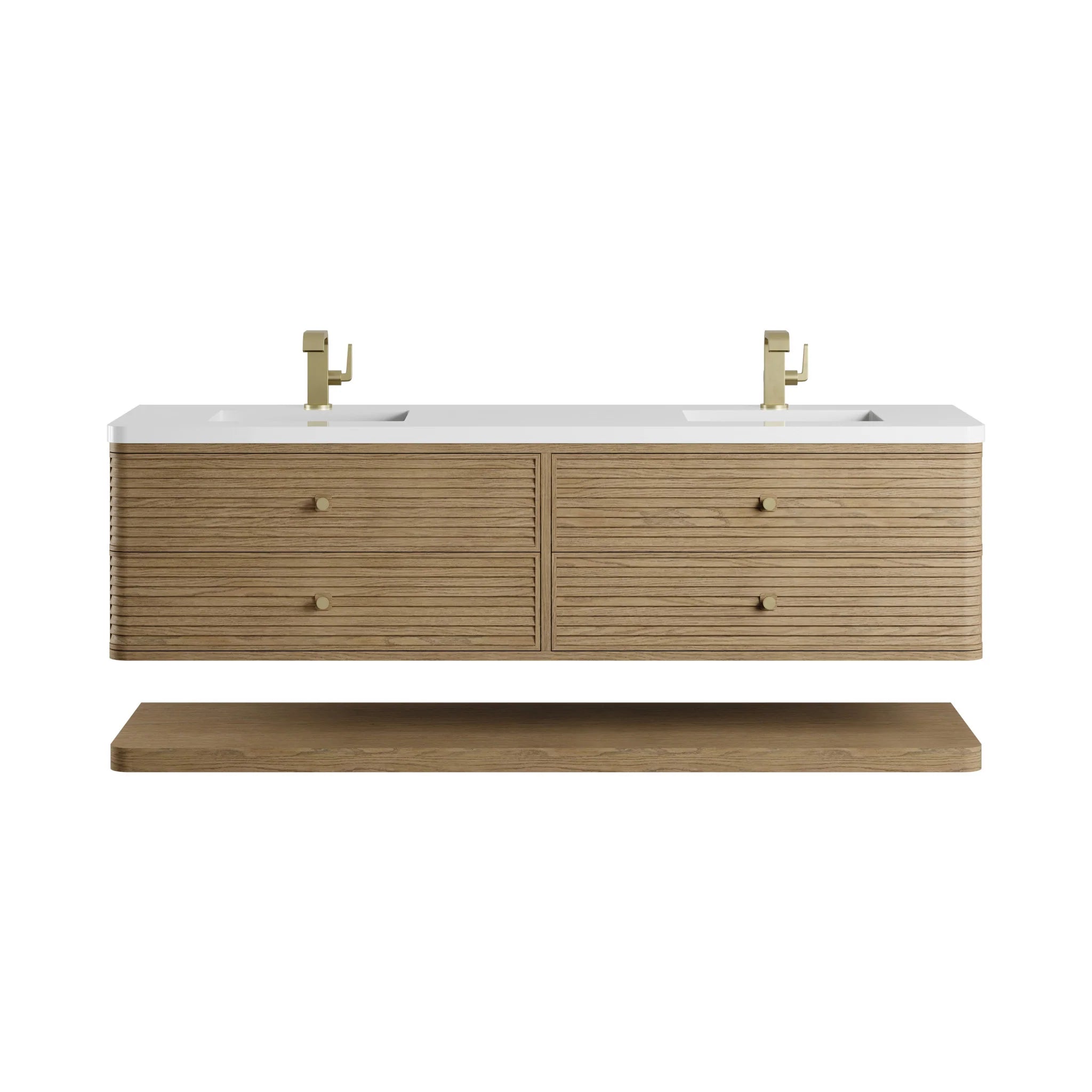 72" Allamari Double Vanity in Dune Mist by James Martin Vanities-White Zeus Silestone