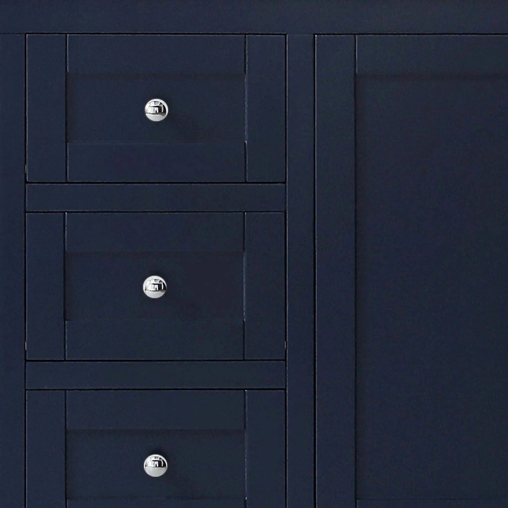 72" Avery Double Bathroom Vanity in Dark Blue with Polished Chrome Trim by Wyndham