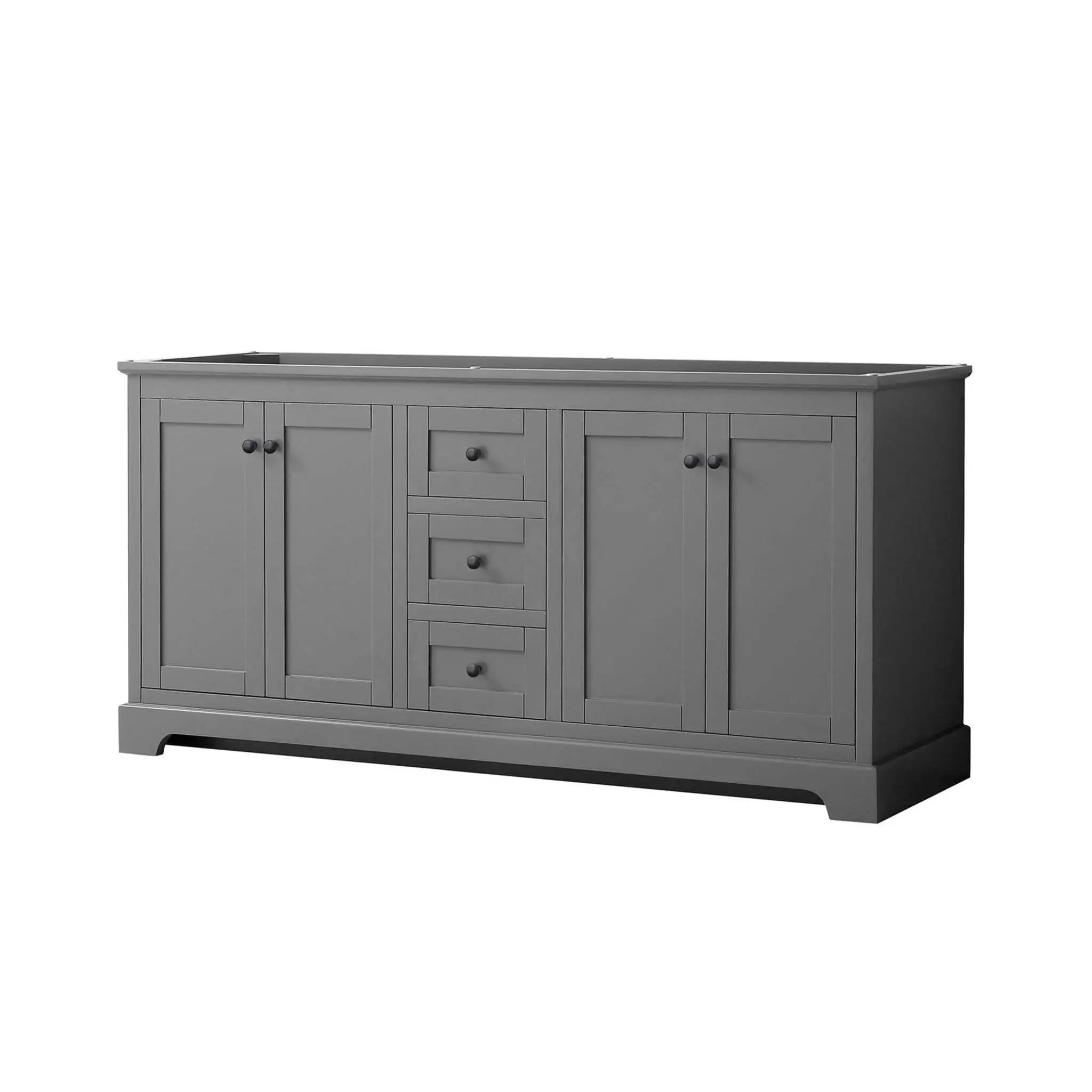 72" Avery Double Bathroom Vanity in Dark Gray with Matte Black Trim by Wyndham