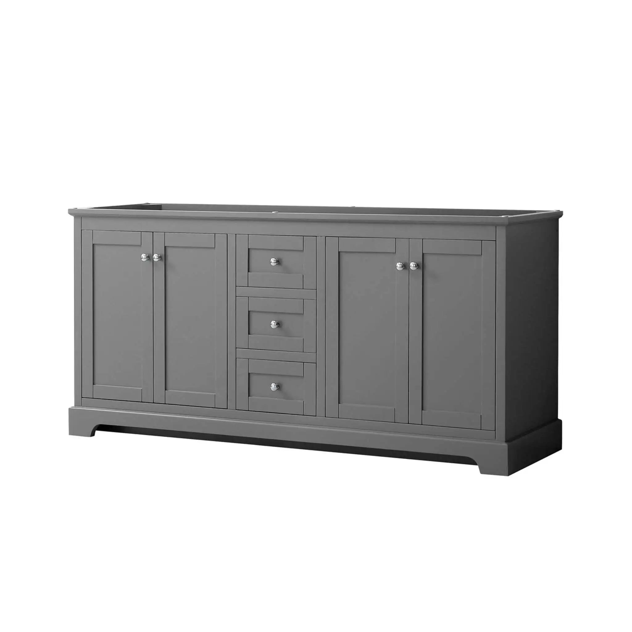 72" Avery Double Bathroom Vanity in Dark Gray with Polished Chrome Trim by Wyndham