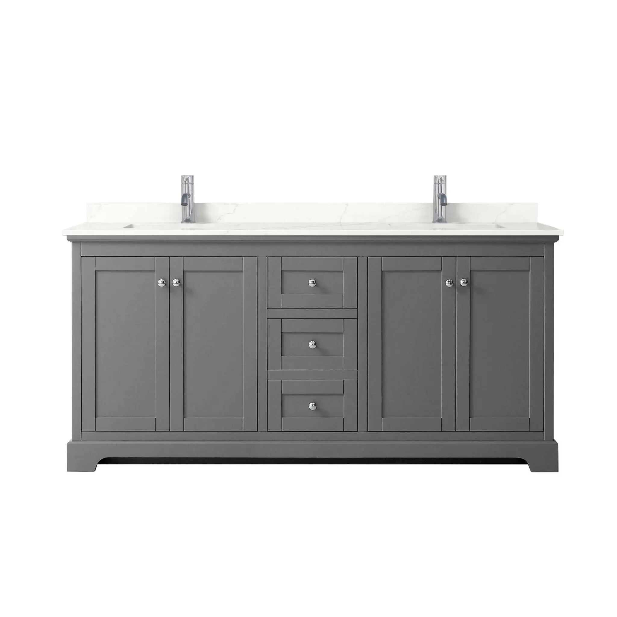 72" Avery Double Bathroom Vanity in Dark Gray with Polished Chrome Trim by Wyndham