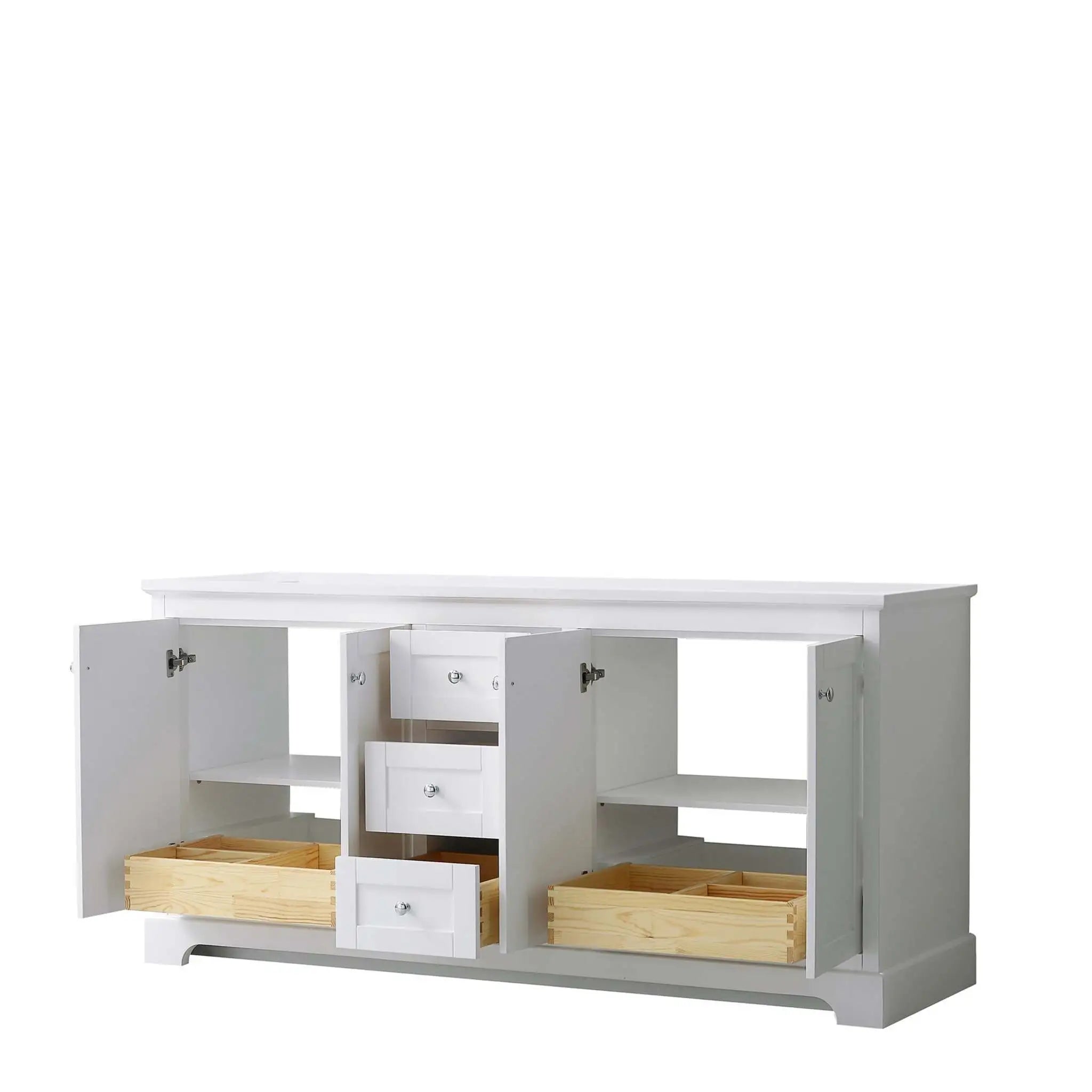 72" Avery Double Bathroom Vanity in White with Polished Chrome Trim by Wyndham