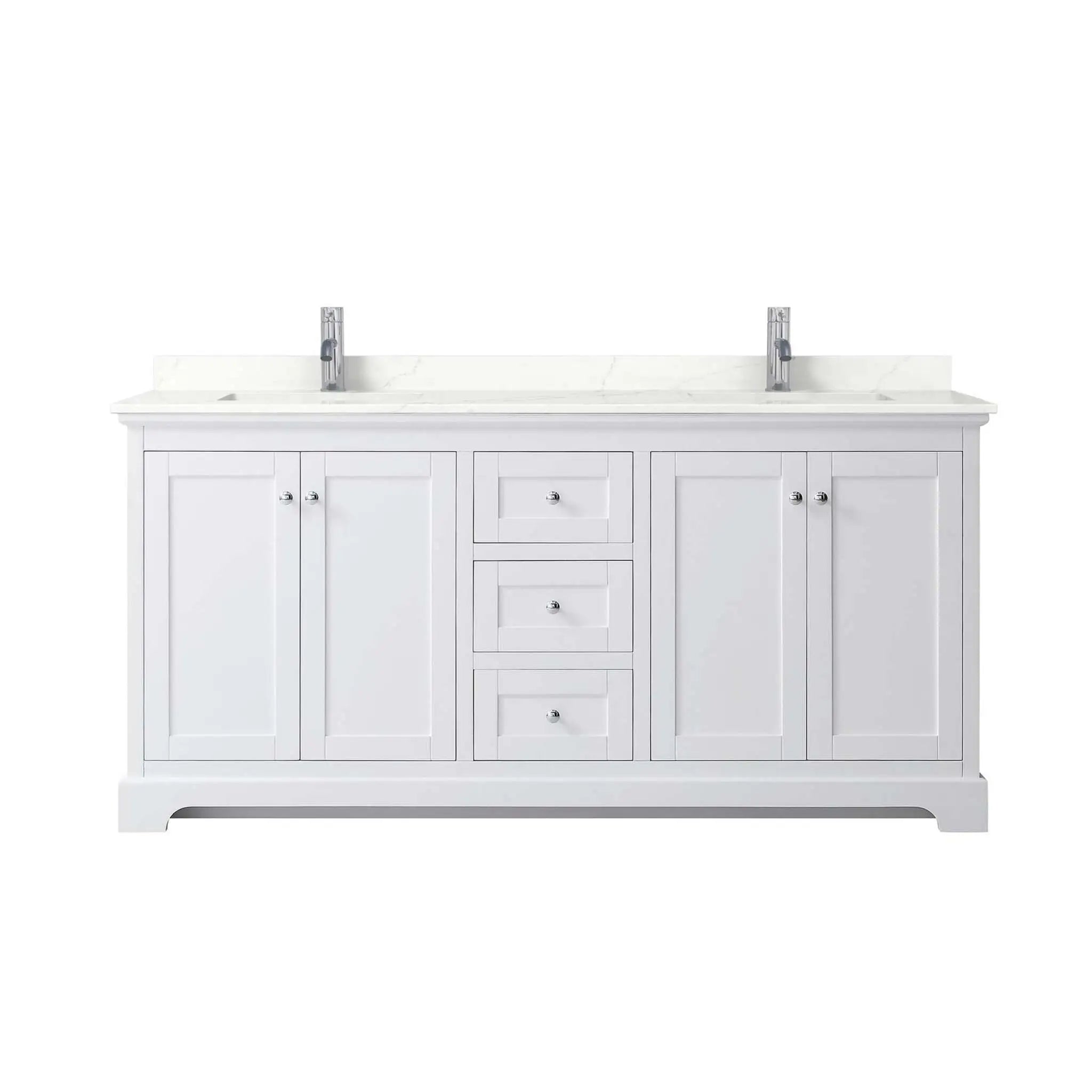 72" Avery Double Bathroom Vanity in White with Polished Chrome Trim by Wyndham