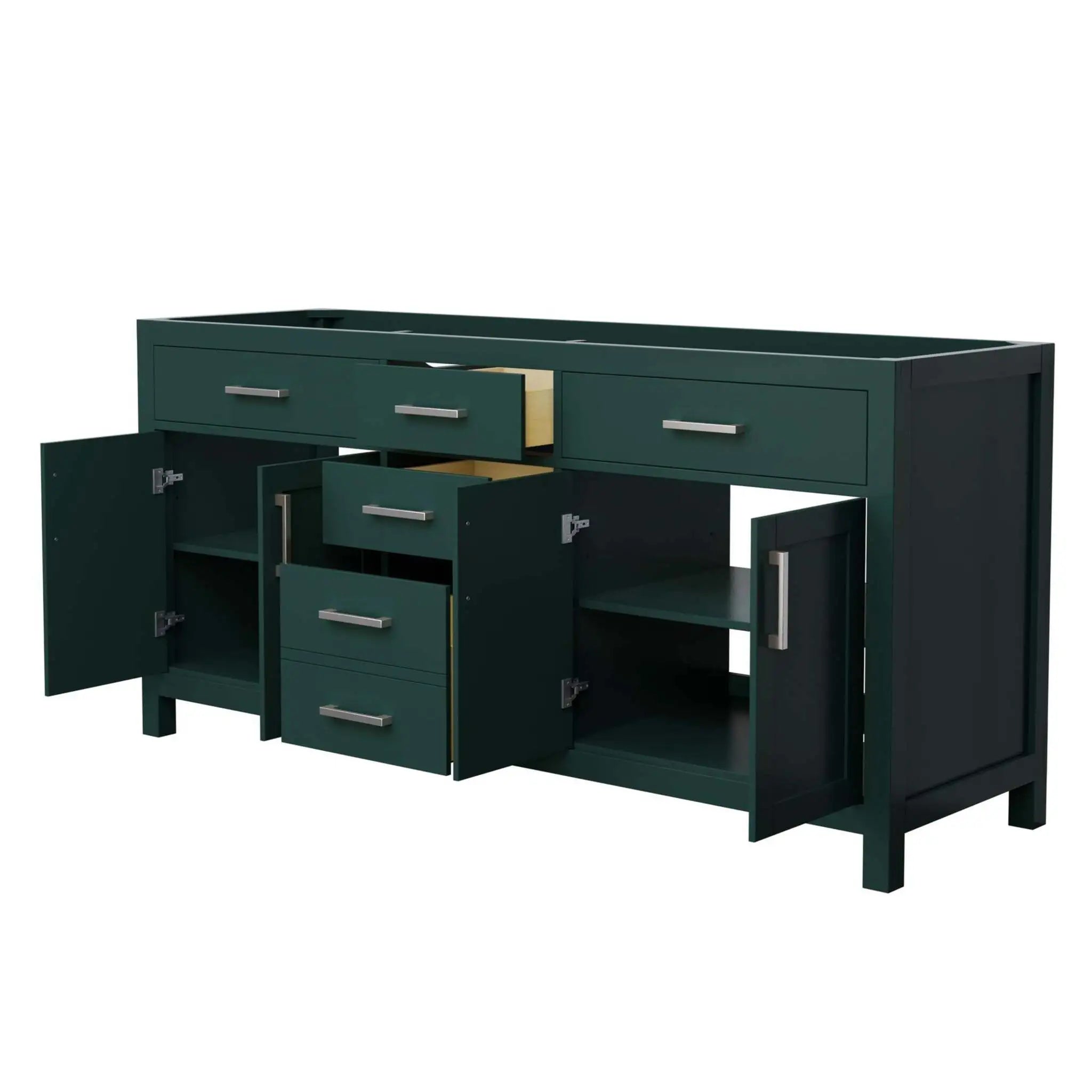 72" Beckett Double Bathroom Vanity in Green with Brushed Nickel Trim by Wyndham