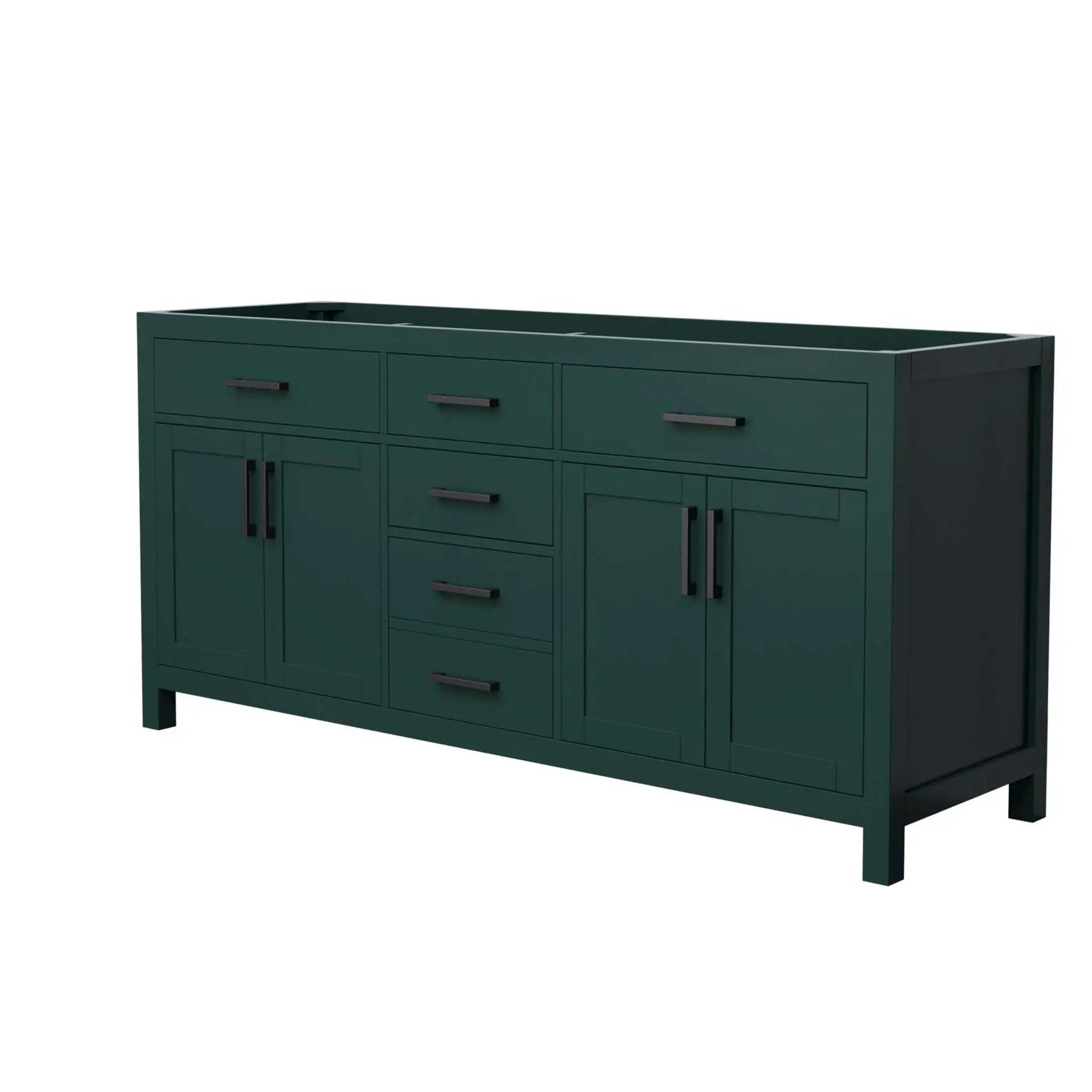 72" Beckett Double Bathroom Vanity in Green with Matte Black Trim by Wyndham