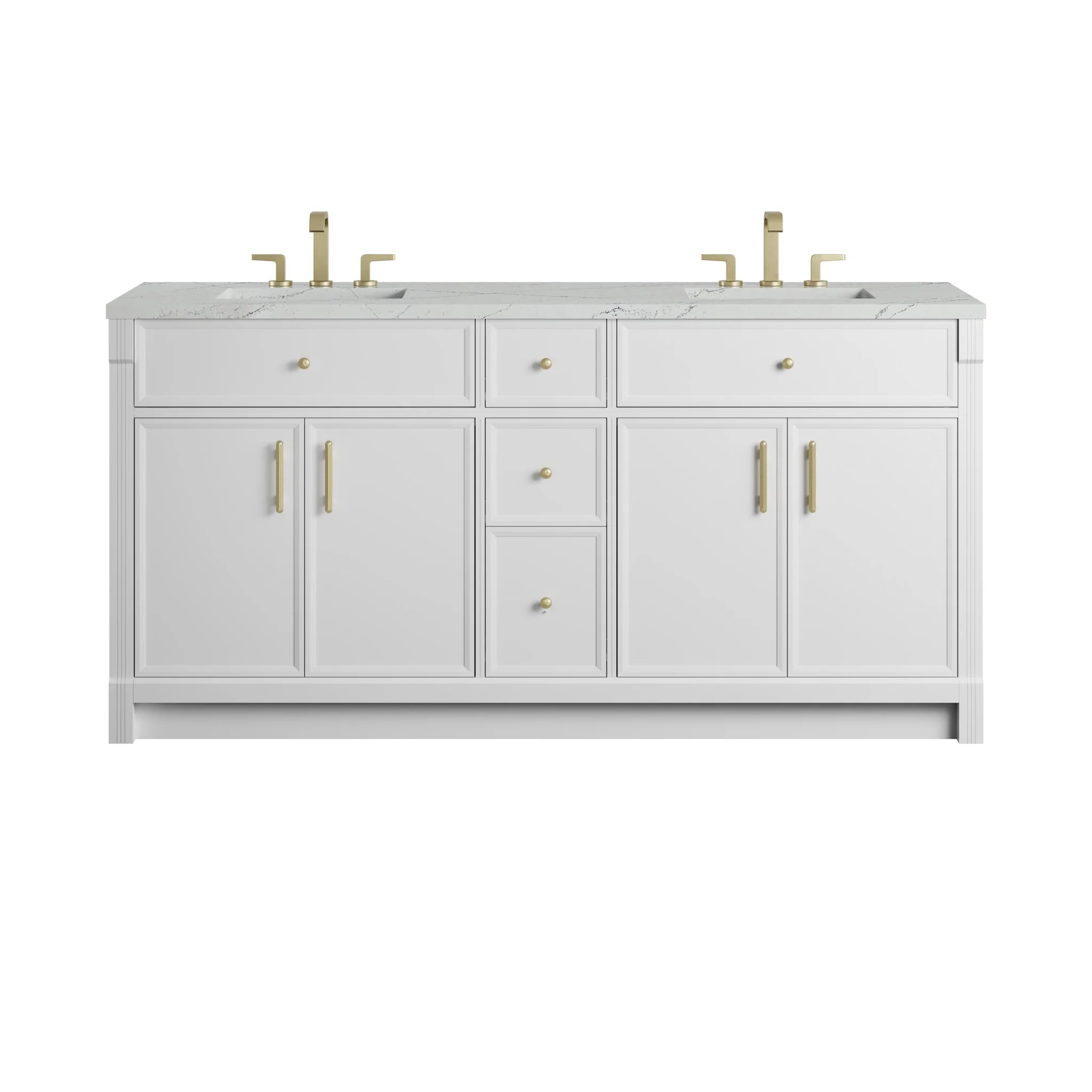 72" Bellshire Double Vanity in Bright White by James Martin Vanities-Ethereal Noctis Silestone