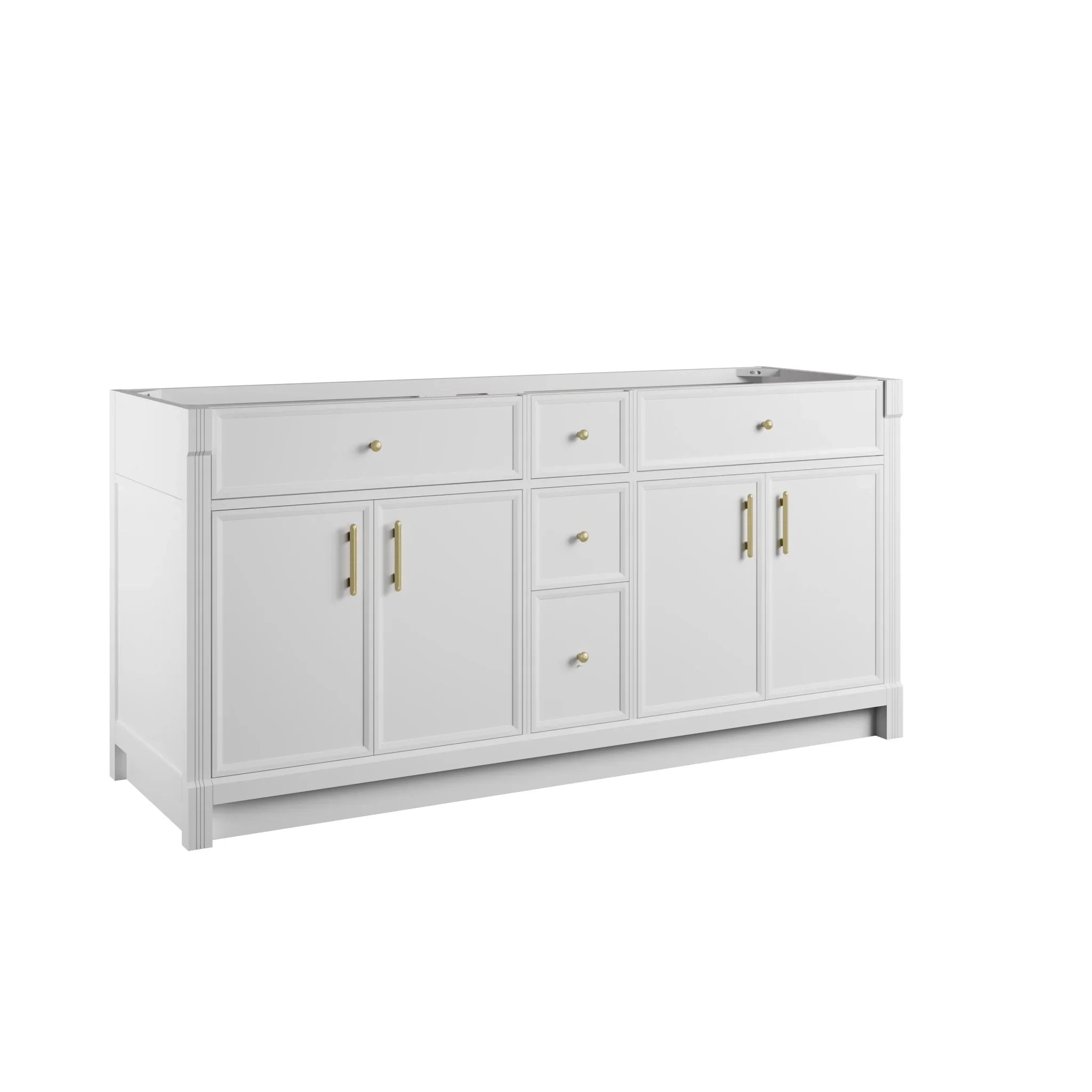 72" Bellshire Double Vanity in Bright White w/FreePower Wireless Charger by James Martin Vanities-Ethereal Noctis Silestone 8