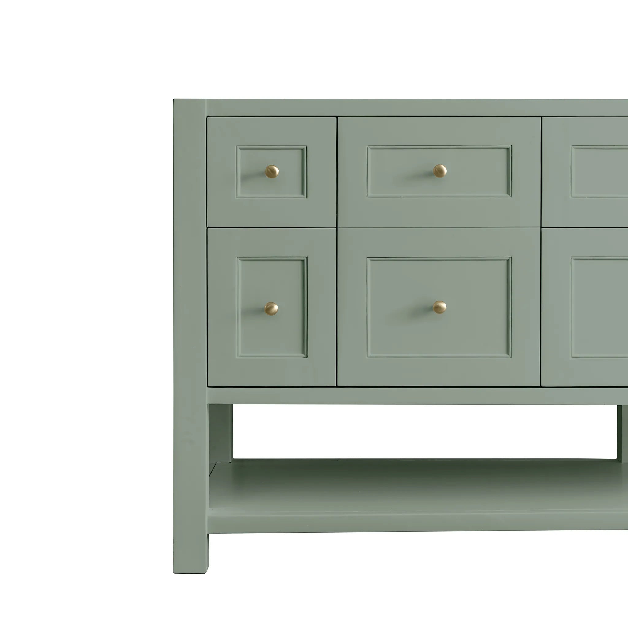 72" Breckenridge Double Vanity Base Only in Smokey Celadon w/FreePower Wireless Charger-Cabinet Only-Not Available image 11
