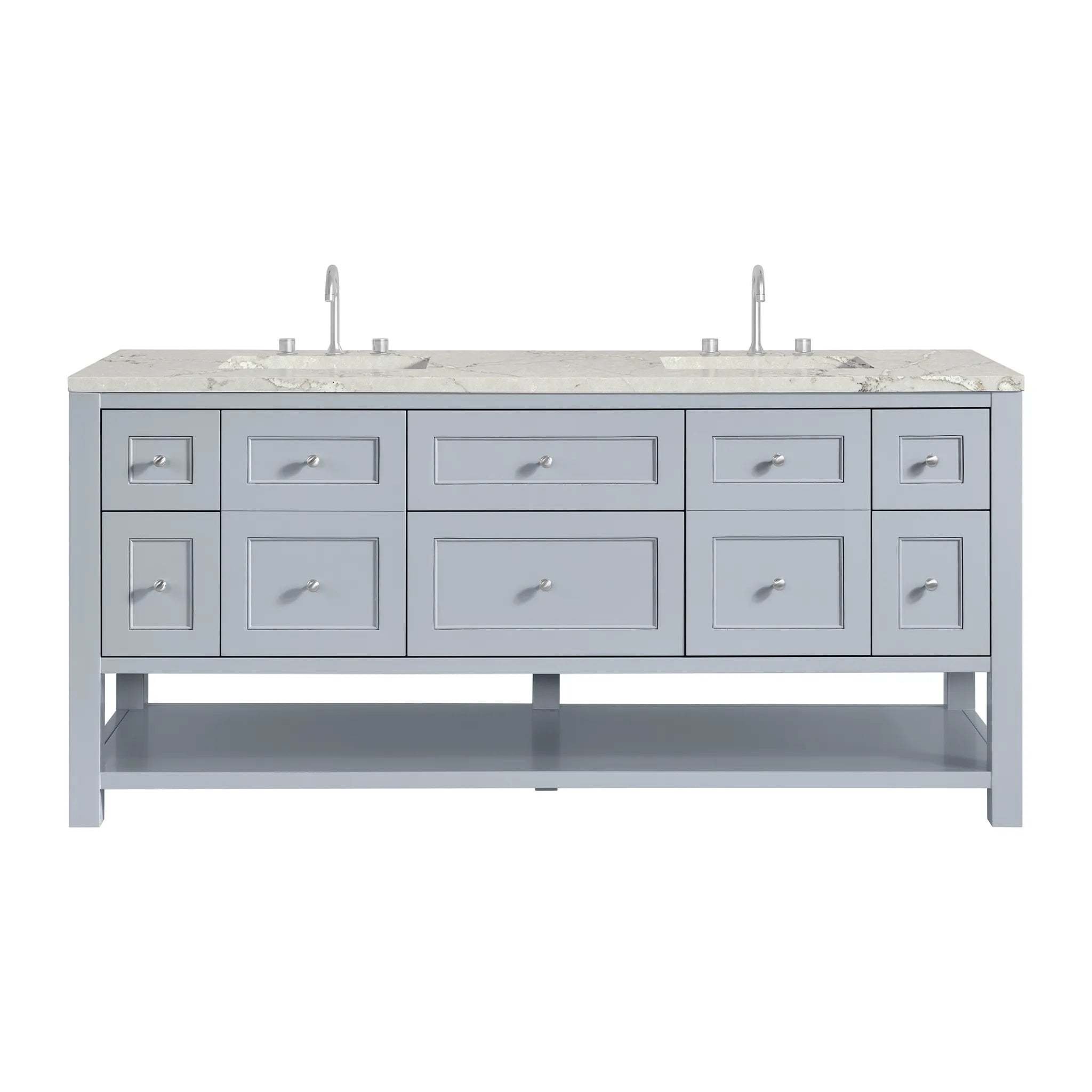 72" Breckenridge Double Vanity in Serenity Blue by James Martin Vanities - AURA Modern Home