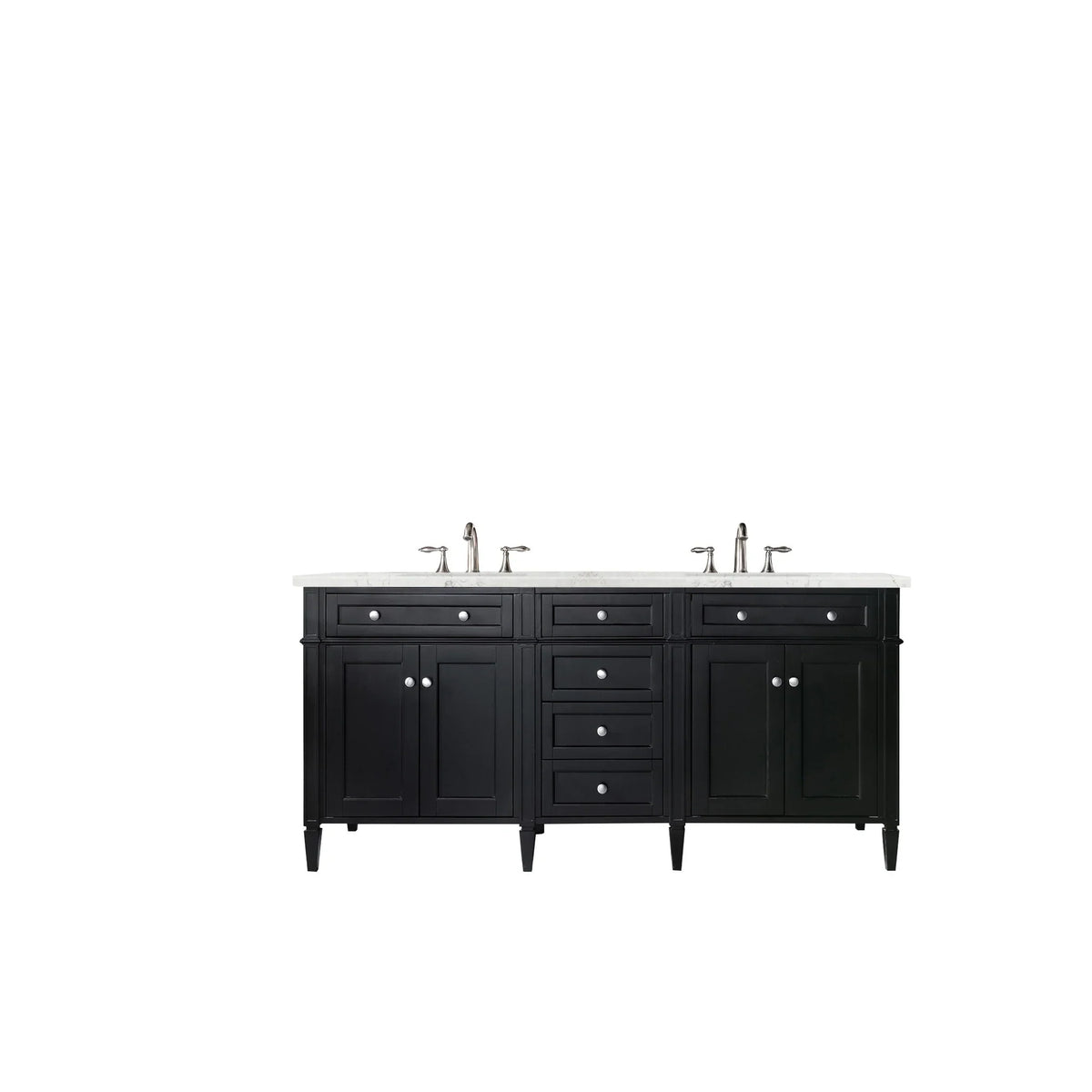 72" Brittany Double Vanity in Black Onyx by James Martin Vanities