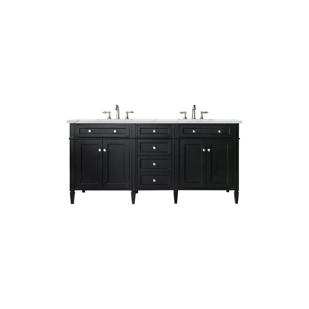 72" Brittany Double Vanity in Black Onyx by James Martin Vanities