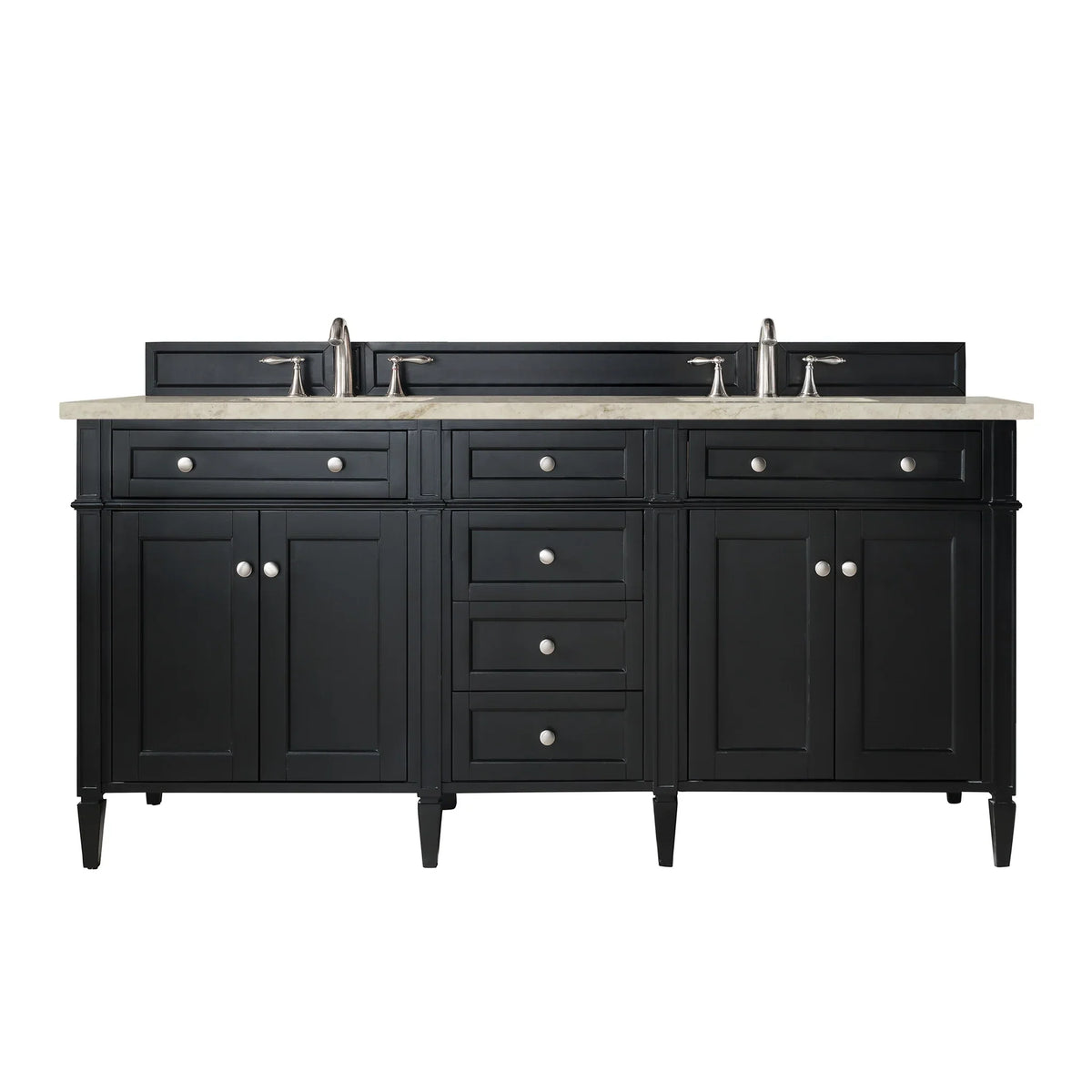 72" Brittany Double Vanity in Black Onyx by James Martin Vanities
