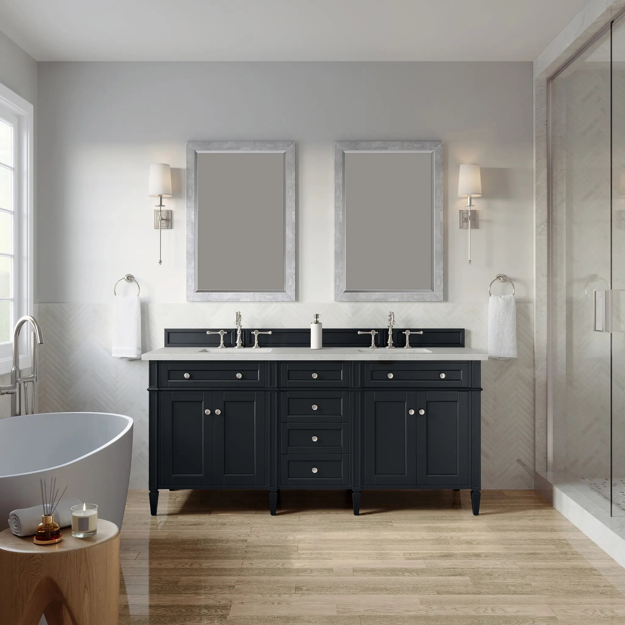 72 Brittany Double Vanity In Black Onyx Standard Lime Delight Silestone 8 Widespread 3