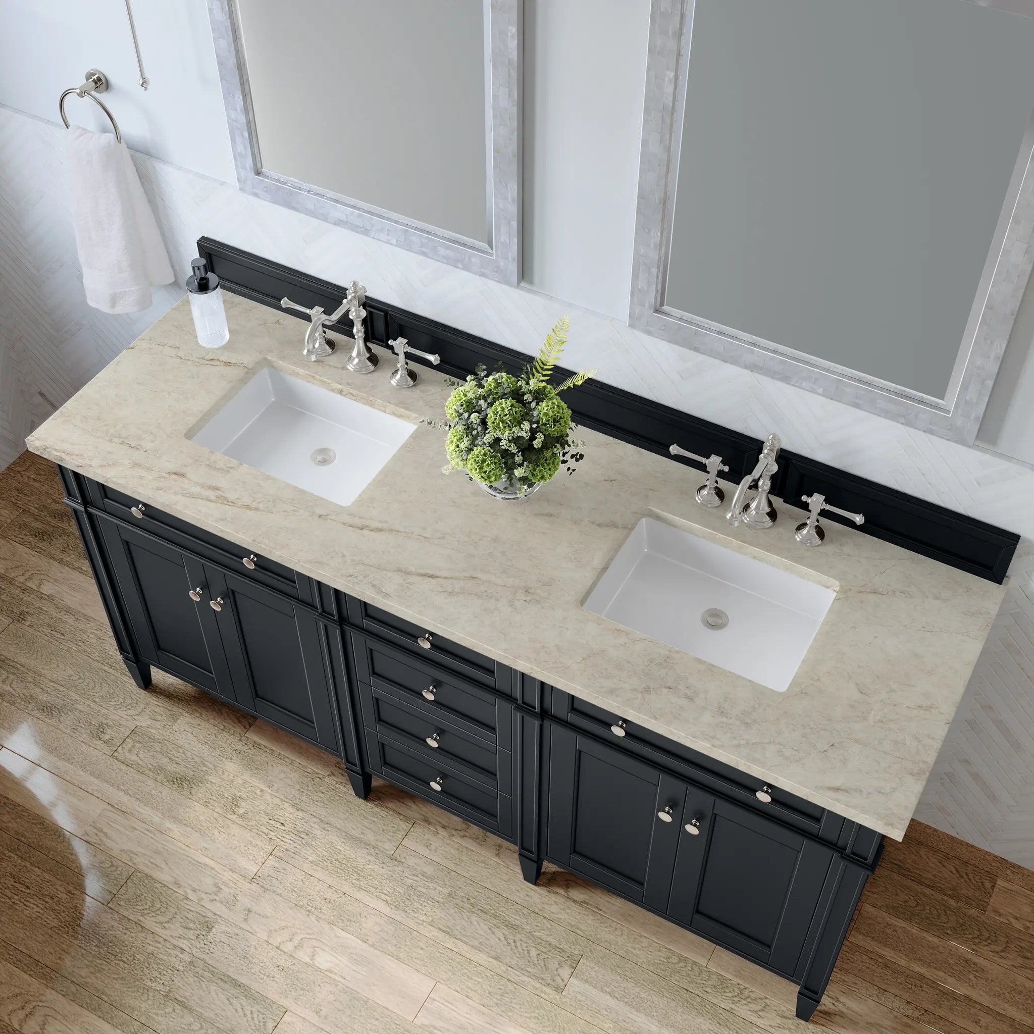 72 Brittany Double Vanity In Black Onyx Standard Tajnar Eclos 8 Widespread 6