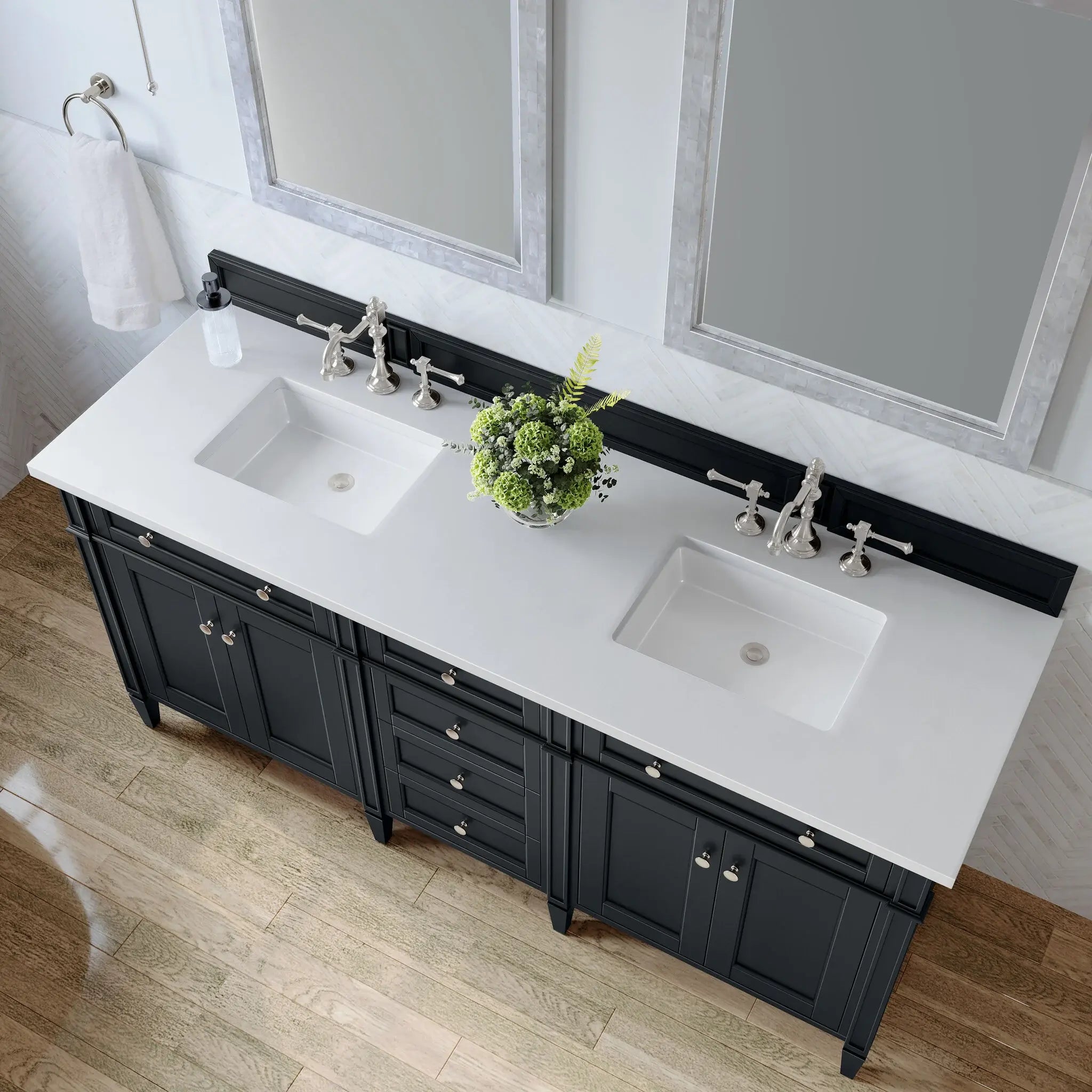 72 Brittany Double Vanity In Black Onyx Standard White Zeus Silestone 8 Widespread 6