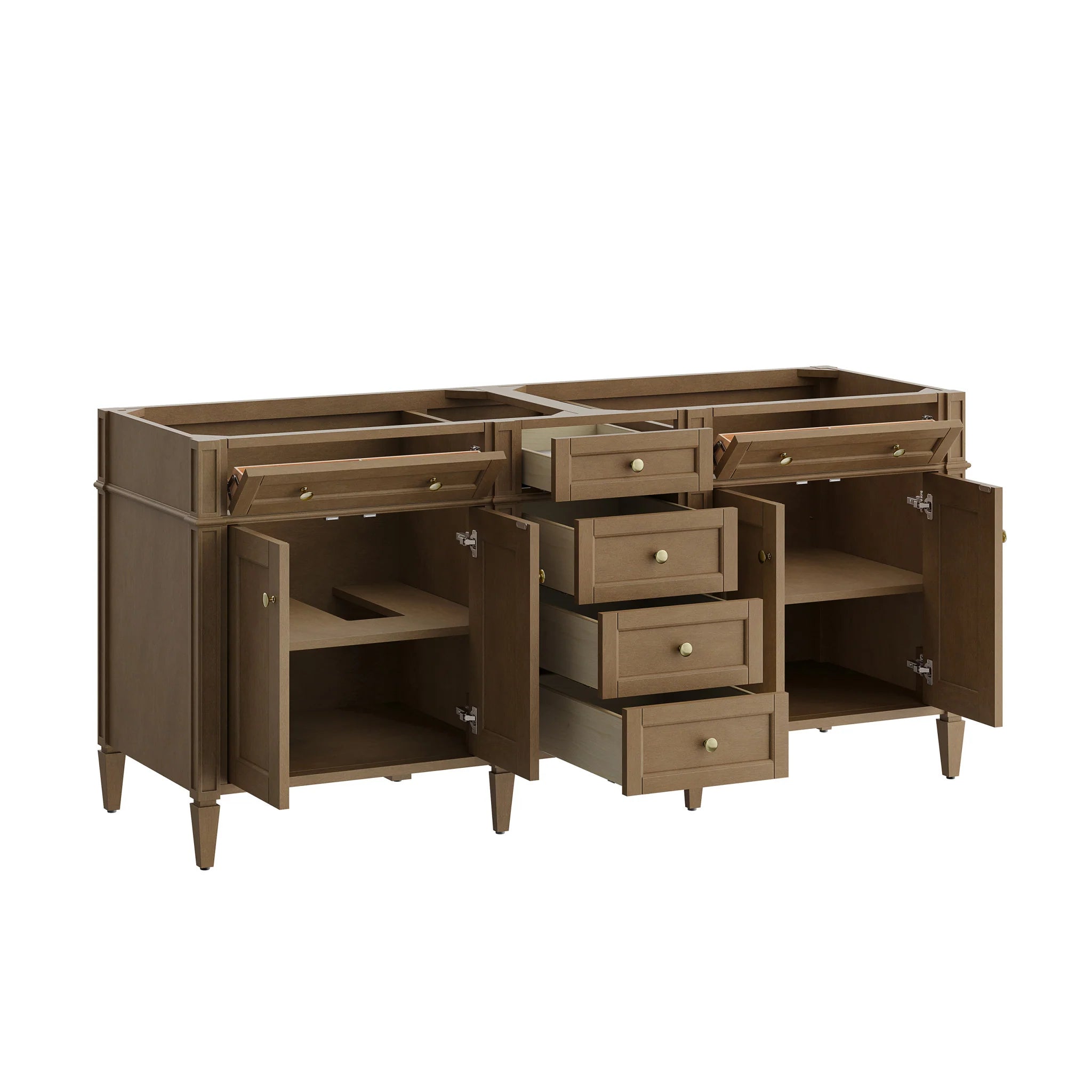 72" Brittany Double Vanity in Pecan by James Martin Vanities-Eternal Jasmine Pearl Silestone 7