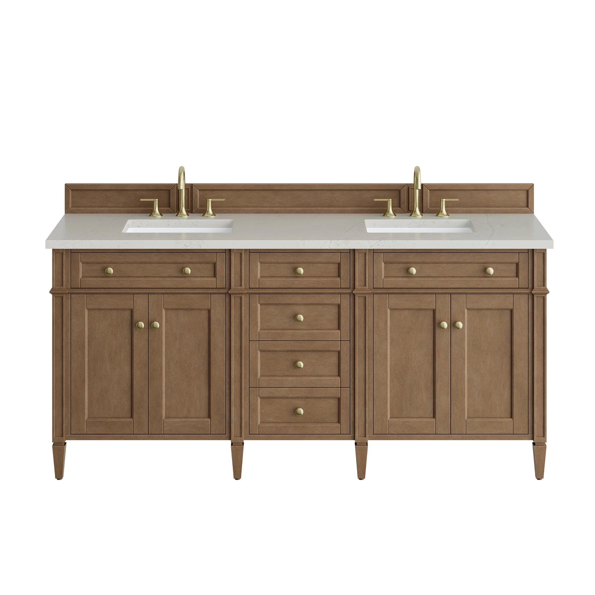72" Brittany Double Vanity in Pecan by James Martin Vanities-Siberian Silestone