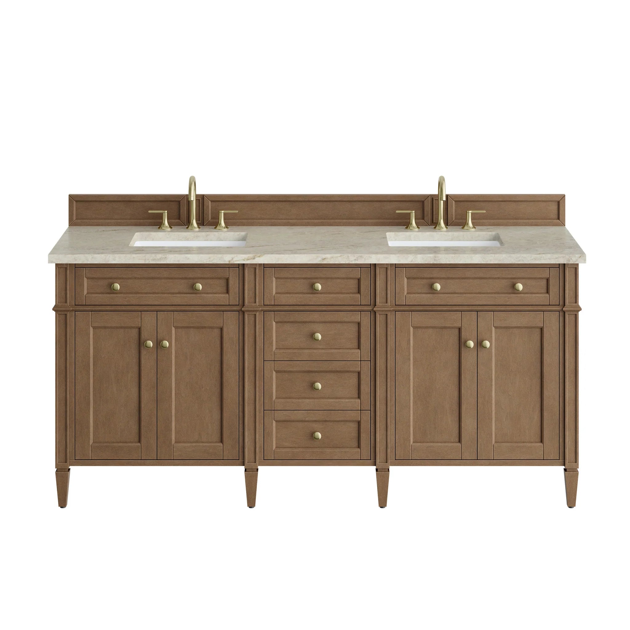 72" Brittany Double Vanity in Pecan w/FreePower Wireless Charger by James Martin Vanities-Tajnar Eclos