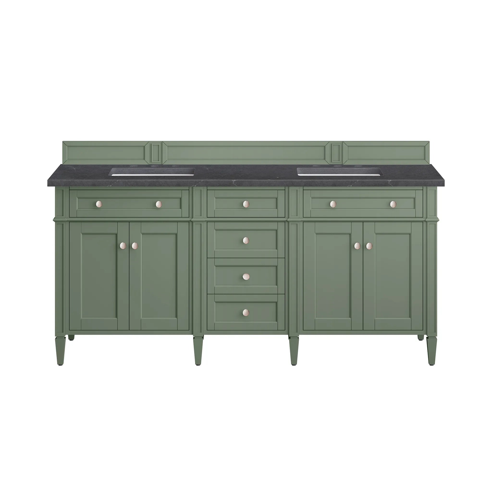 72" Brittany Double Vanity in Smokey Celadon-Charcoal Soapstone Silestone-8" Widespread image 1