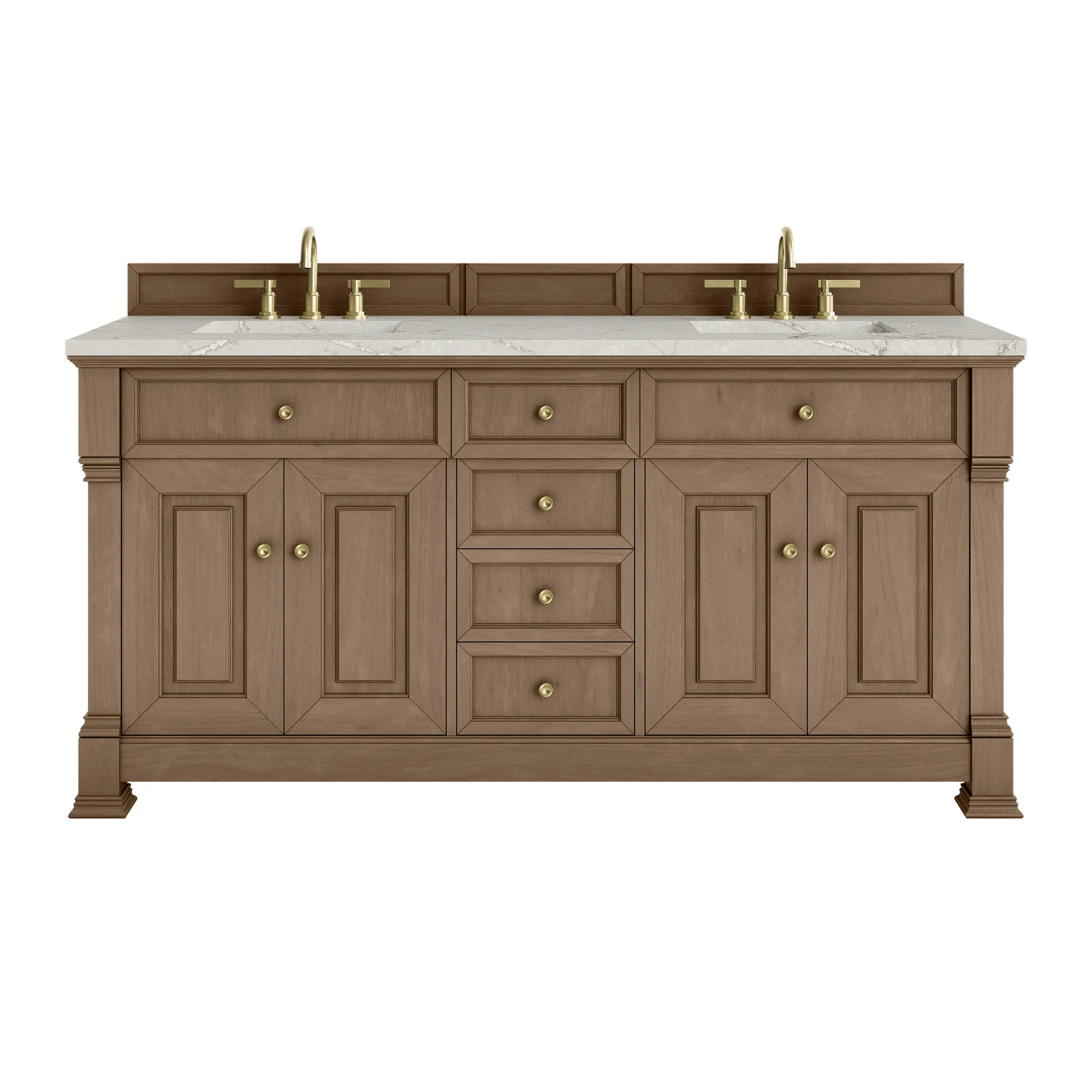 72" Brookfield Double Vanity in Pecan by James Martin Vanities