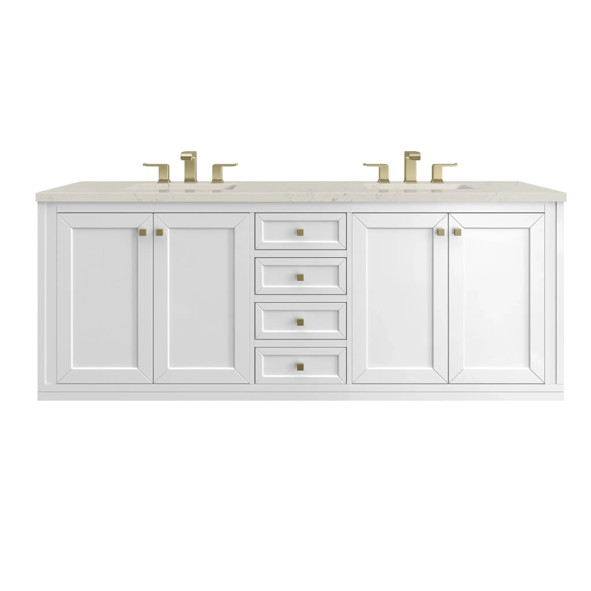72" Chicago Double Vanity in Glossy White by James Martin Vanities - AURA Modern Home