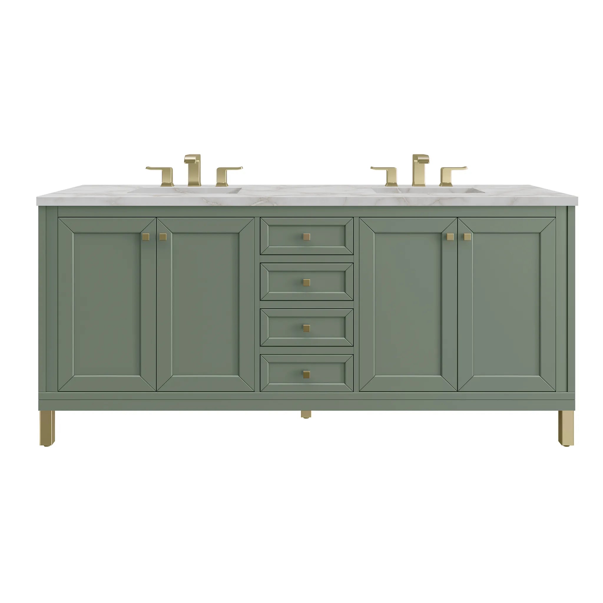 72" Chicago Double Vanity in Smokey Celadon by James Martin Vanities - AURA Modern Home